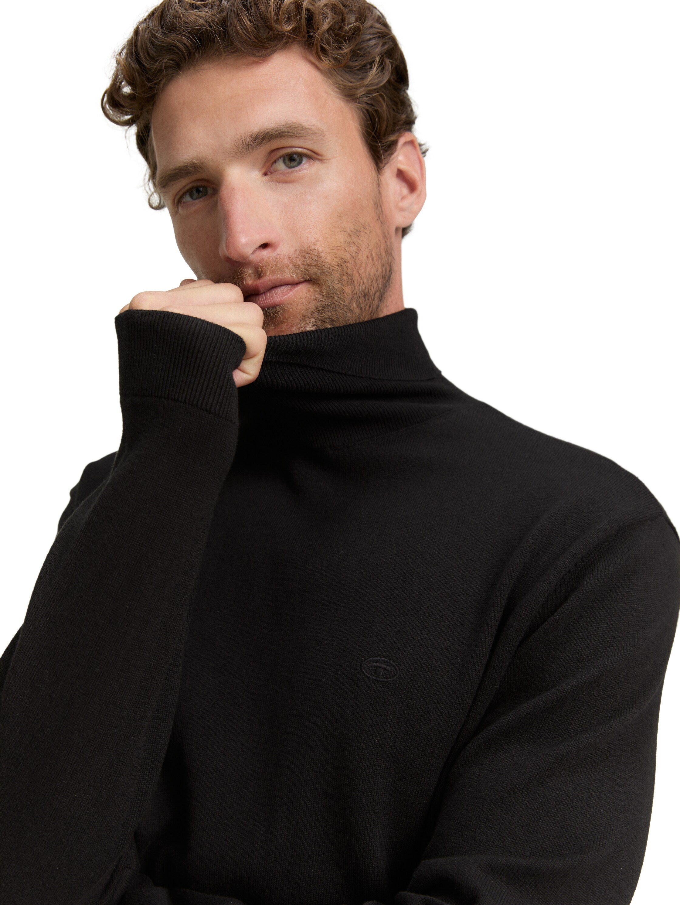 Tom Tailor Turtleneck Black Cotton Pullover