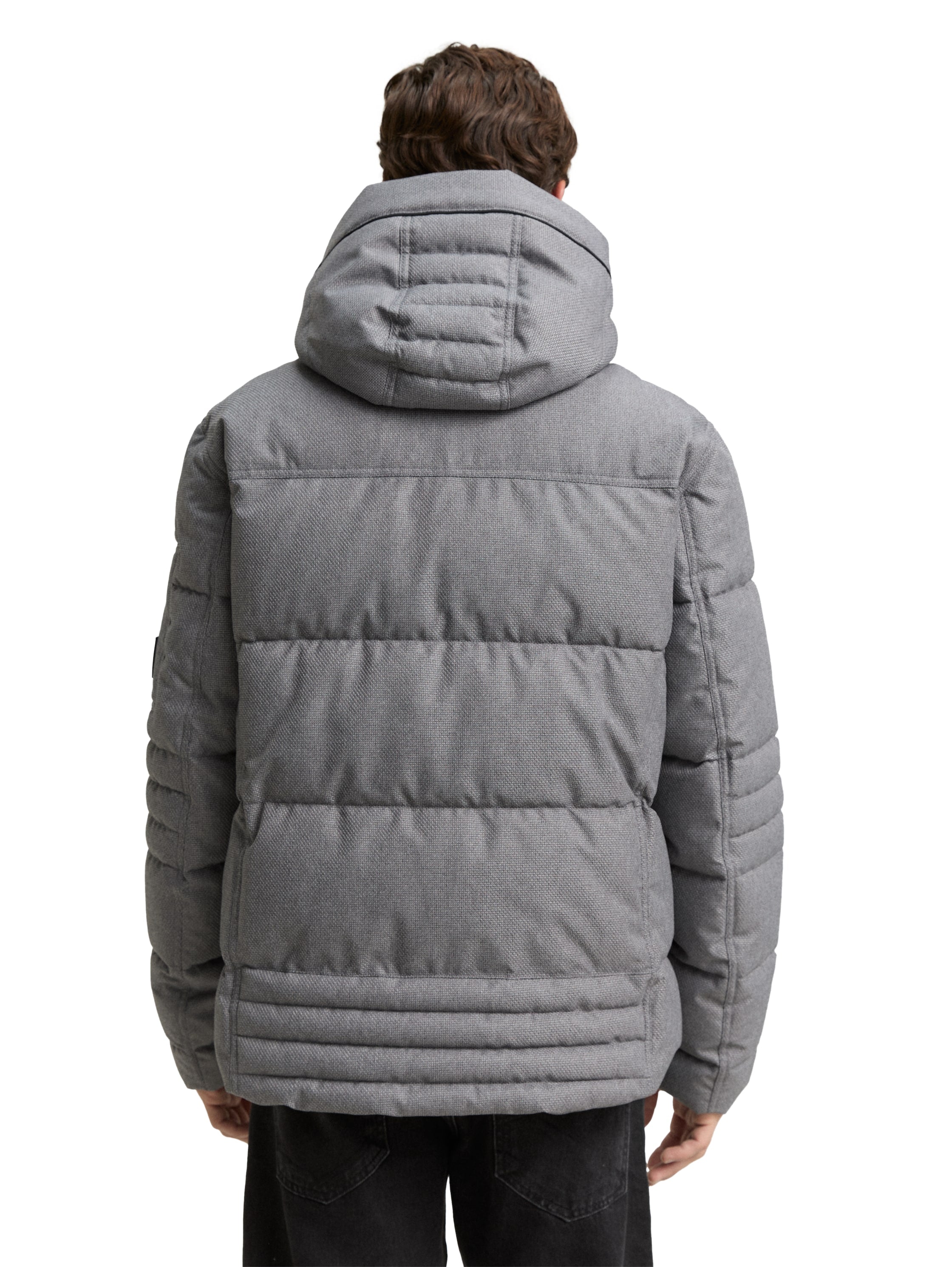 Tom Tailor Puffer Anthracite Jacket with Detachable Hood
