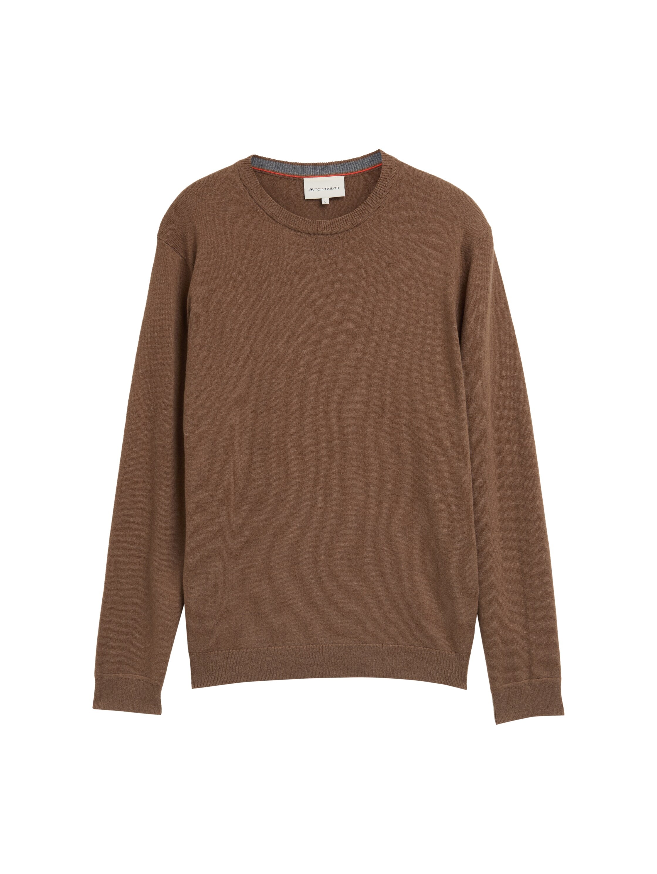 Tom Tailor Knitted with Cashmere Blend Dark Taupe Pullover