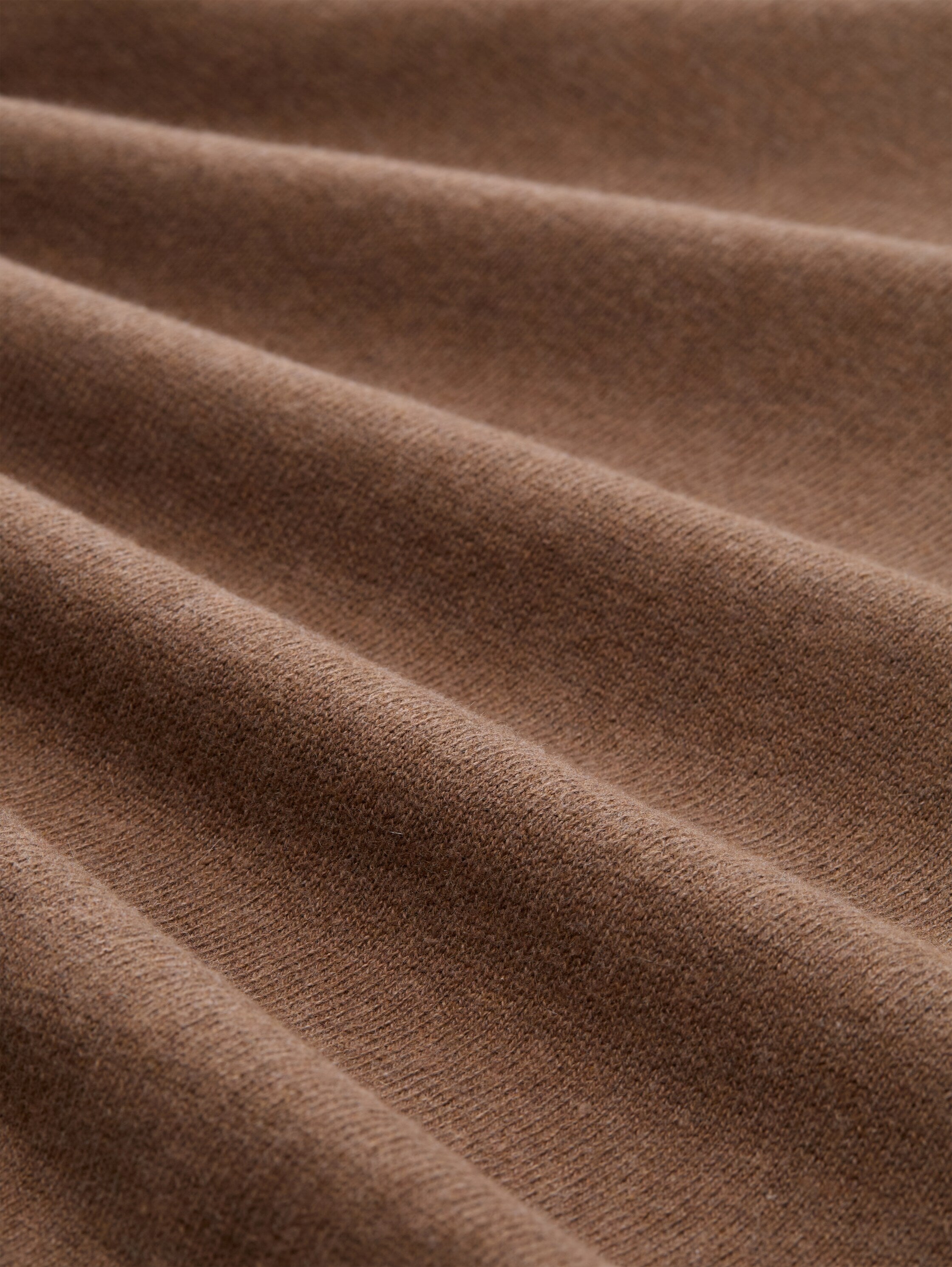 Tom Tailor Knit Brown Pullover With Half Zipper To Close