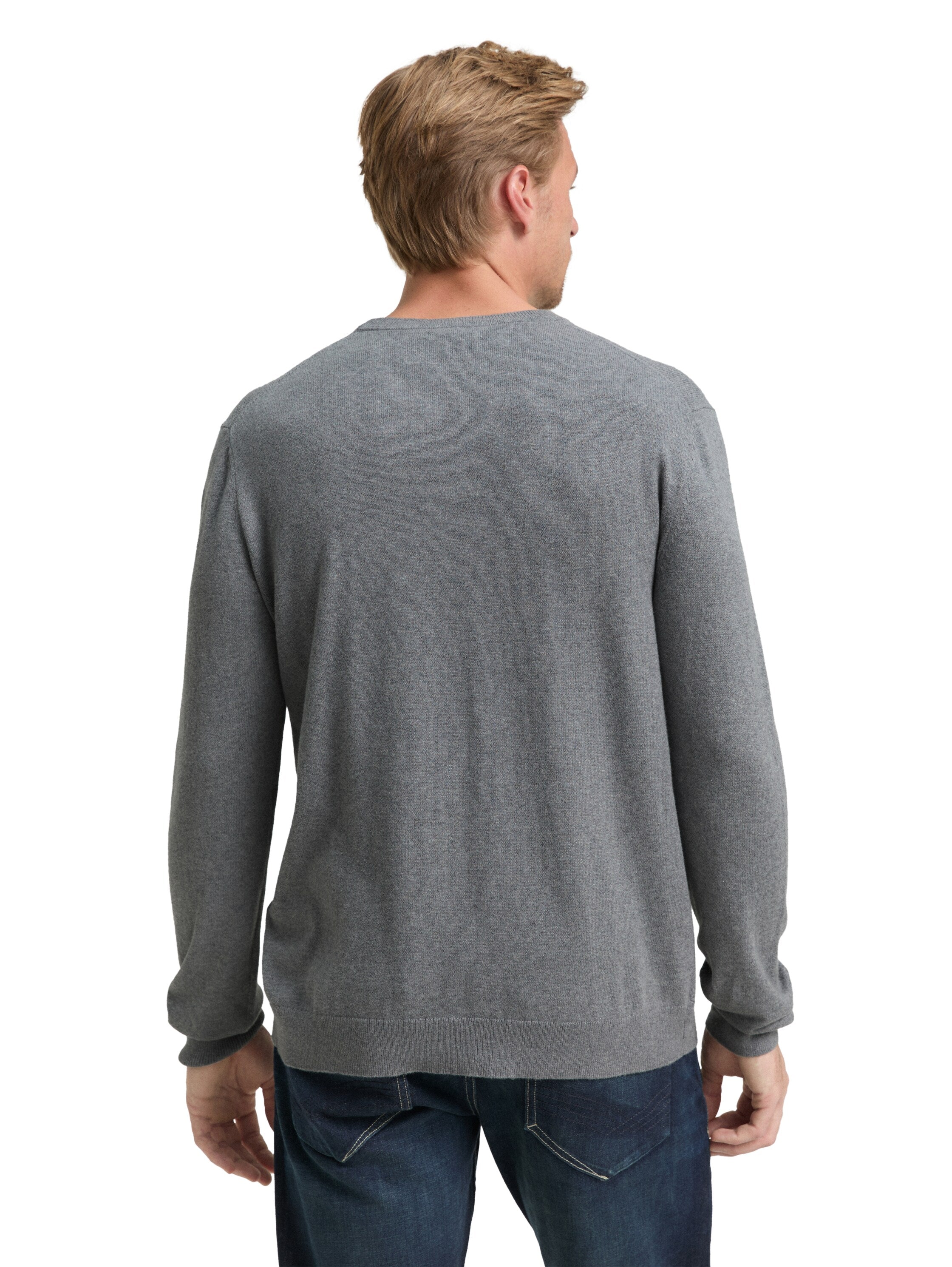 Tom Tailor Knitted with Cashmere Blend Dark Grey Pullover