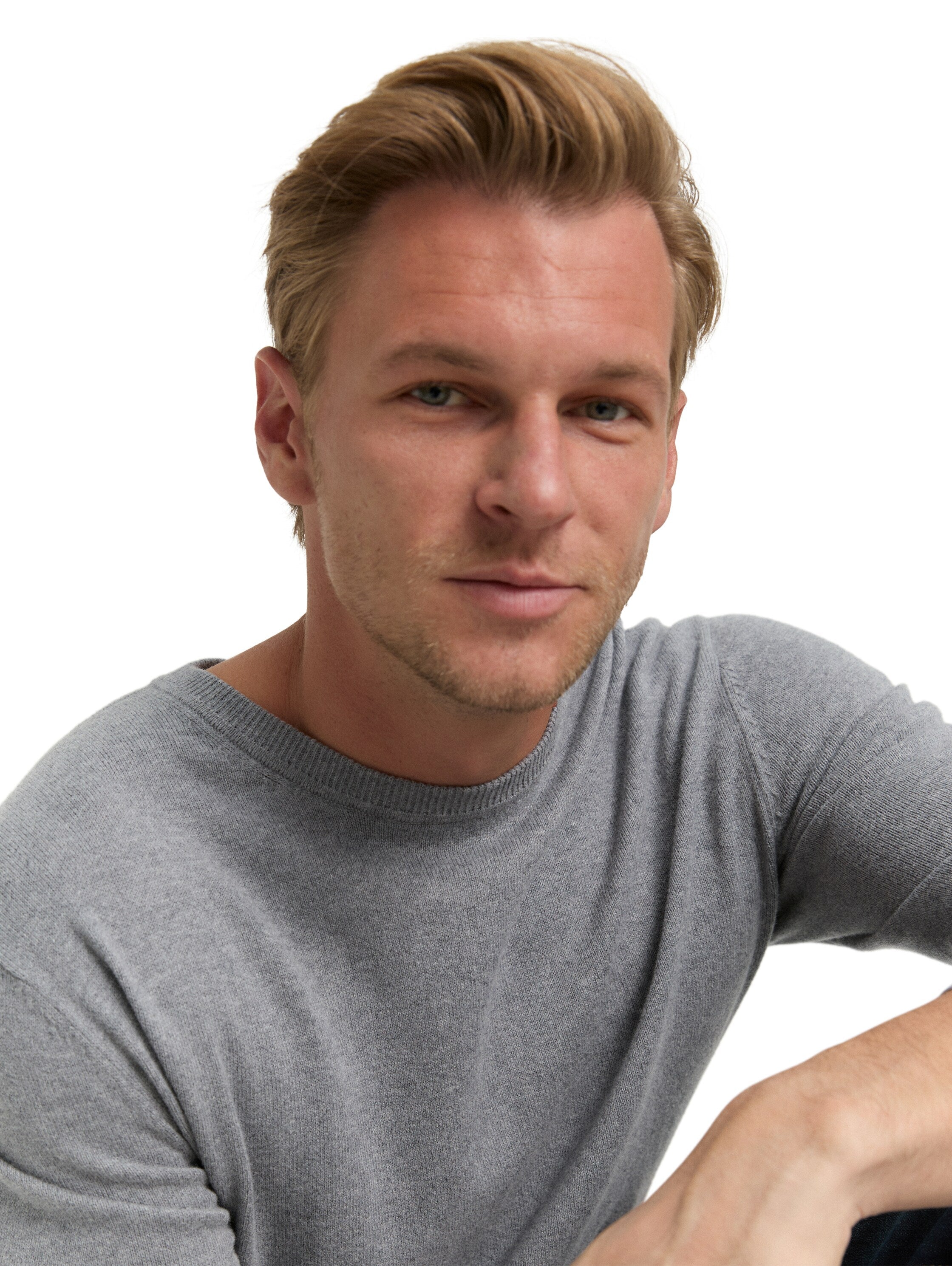 Tom Tailor Knitted with Cashmere Blend Dark Grey Pullover