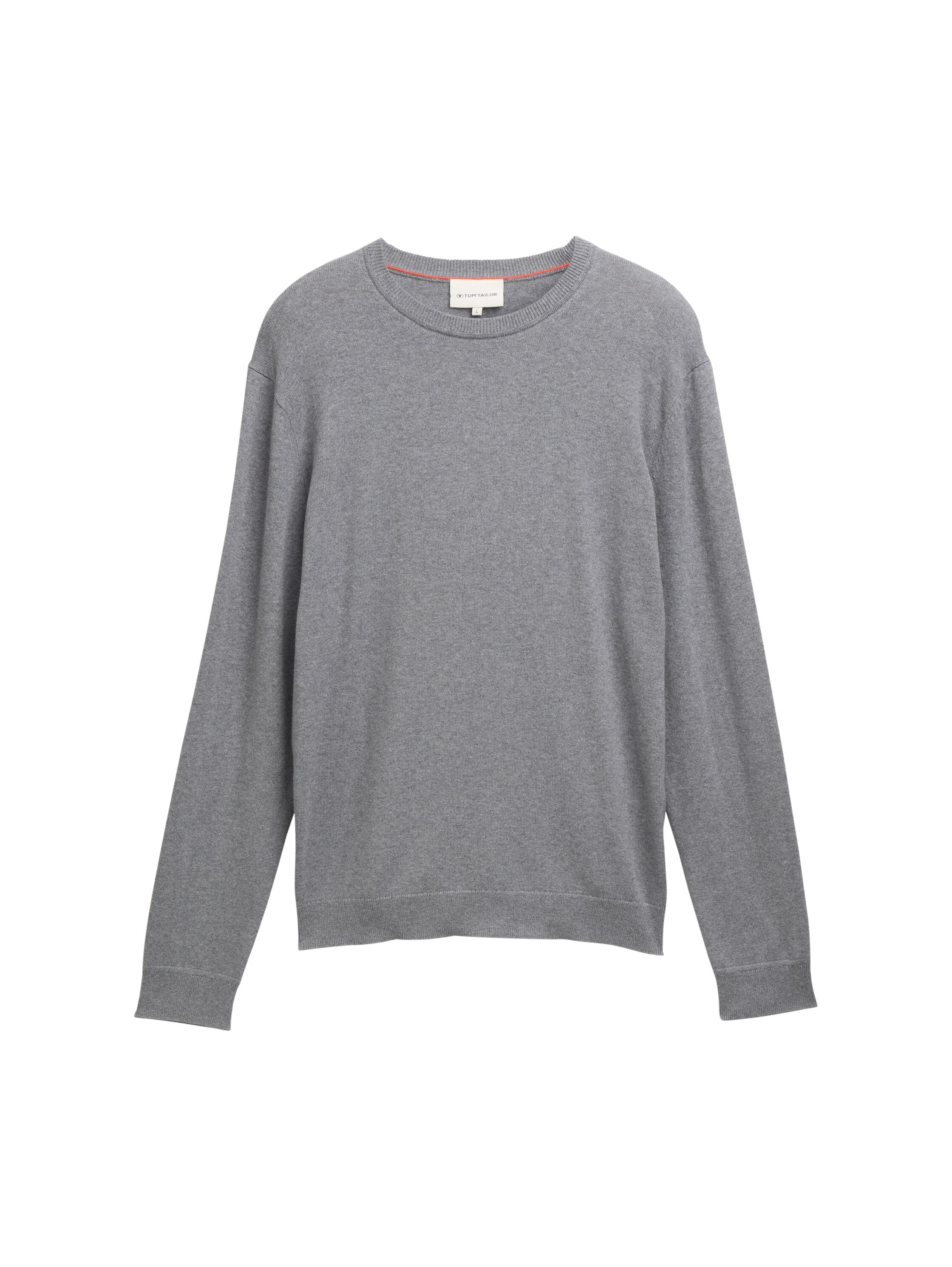 Tom Tailor Knitted with Cashmere Blend Dark Grey Pullover