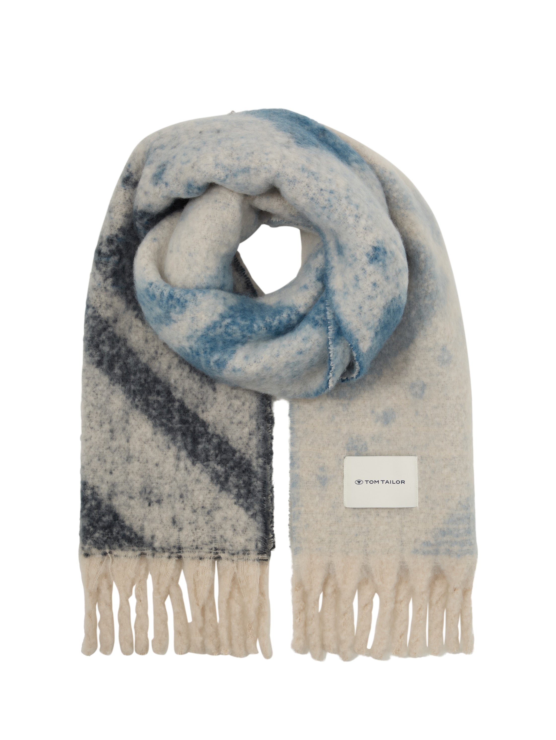Tom Tailor Blue Pattern Warm Scarf