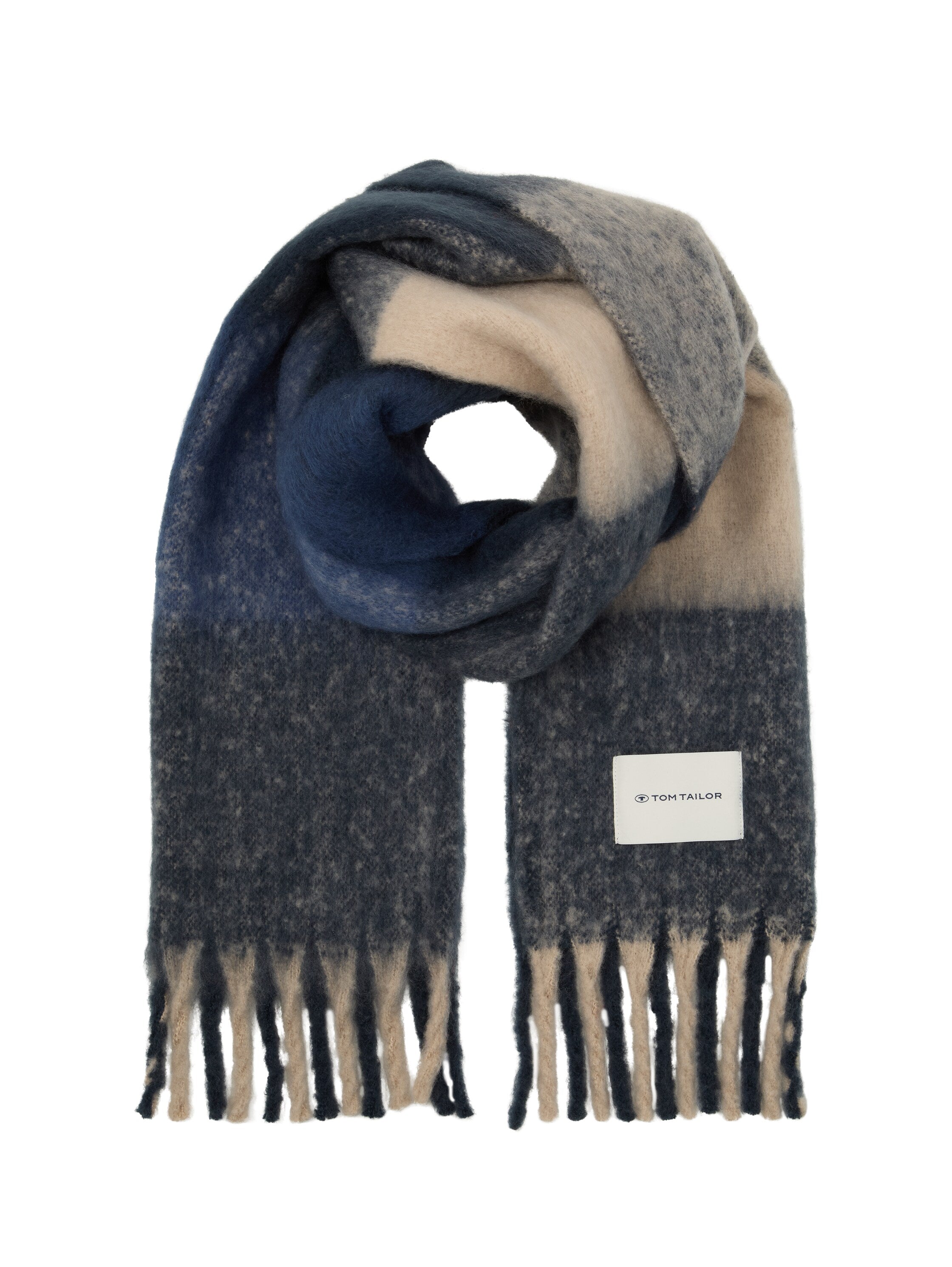 Tom Tailor Navy Warm Scarf With Logo