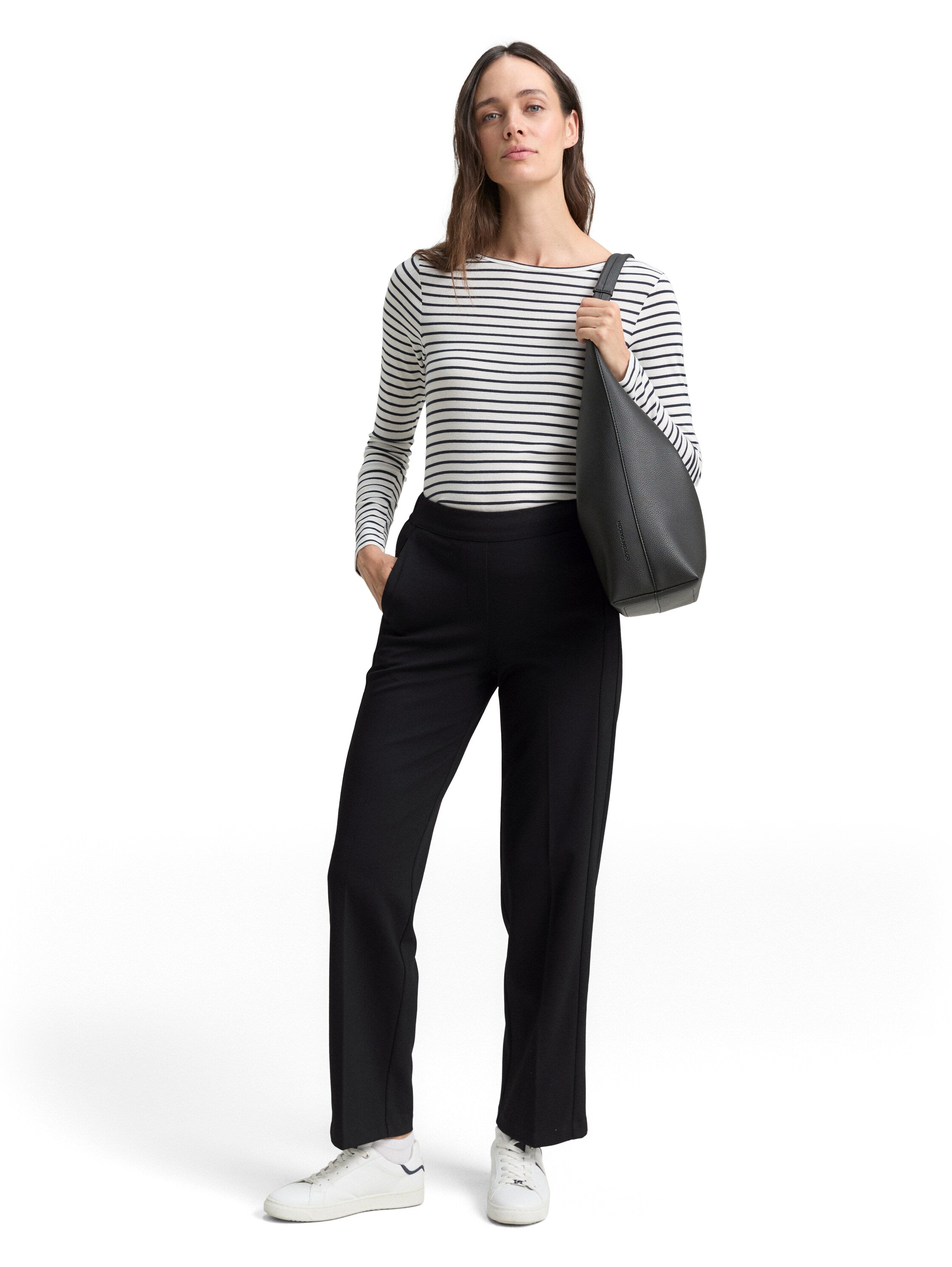 Tom Tailor Black Straight Trousers