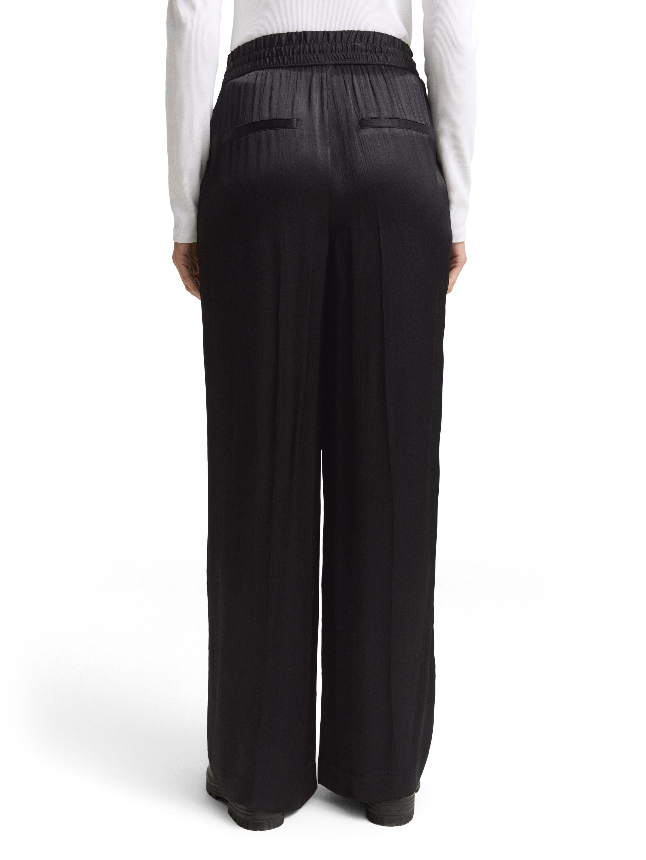 Tom Tailor Black Satin Wide Leg Pant