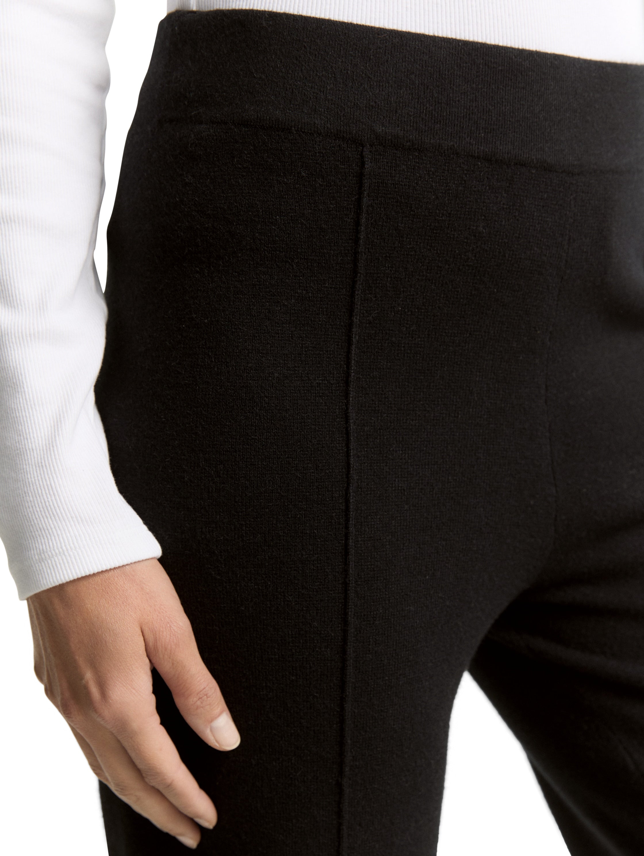 Tom Tailor Deep Black Knitted Cropped Pant