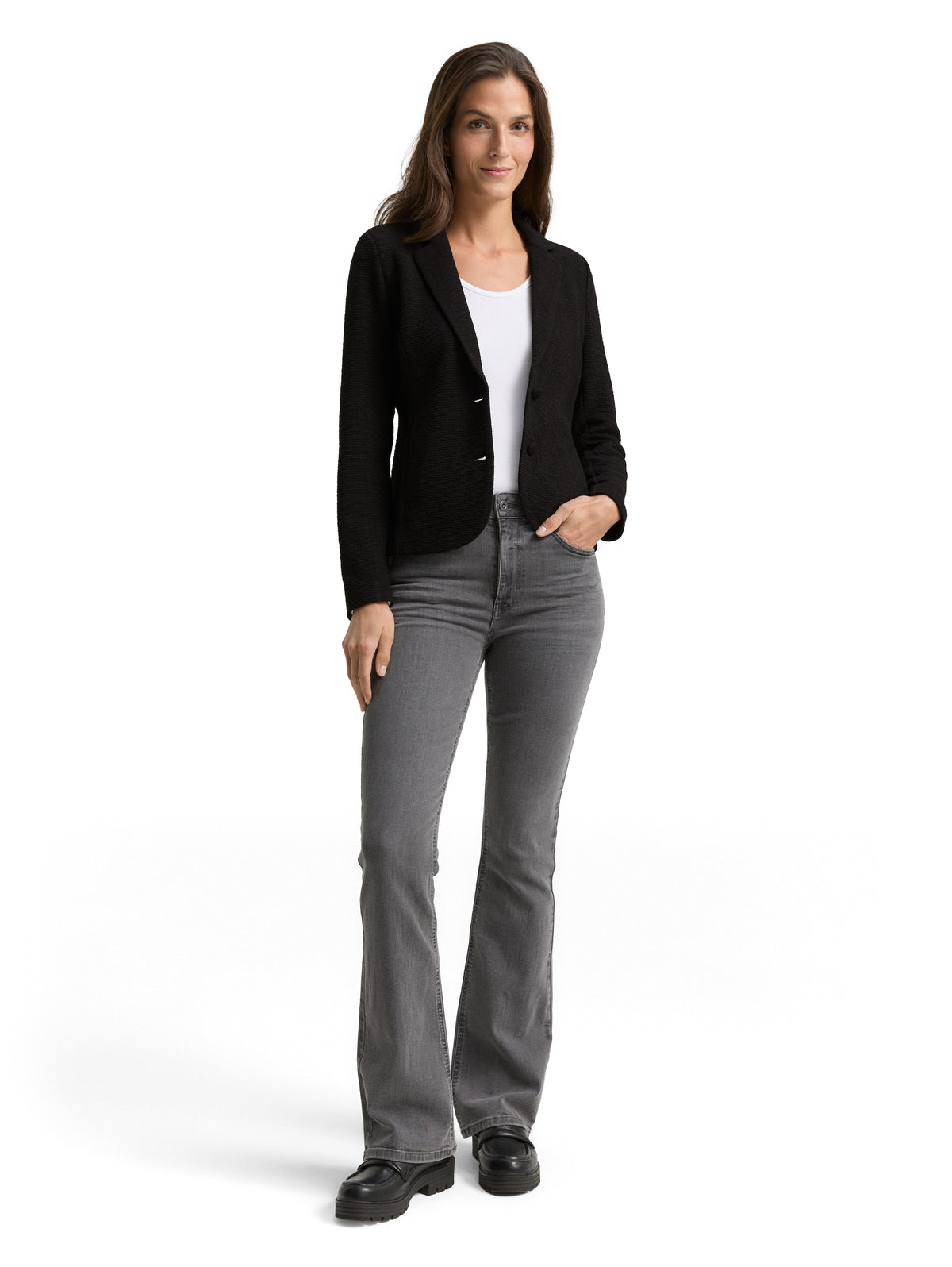 Tom Tailor Black Slim Fit Blazer with Glitter Effect