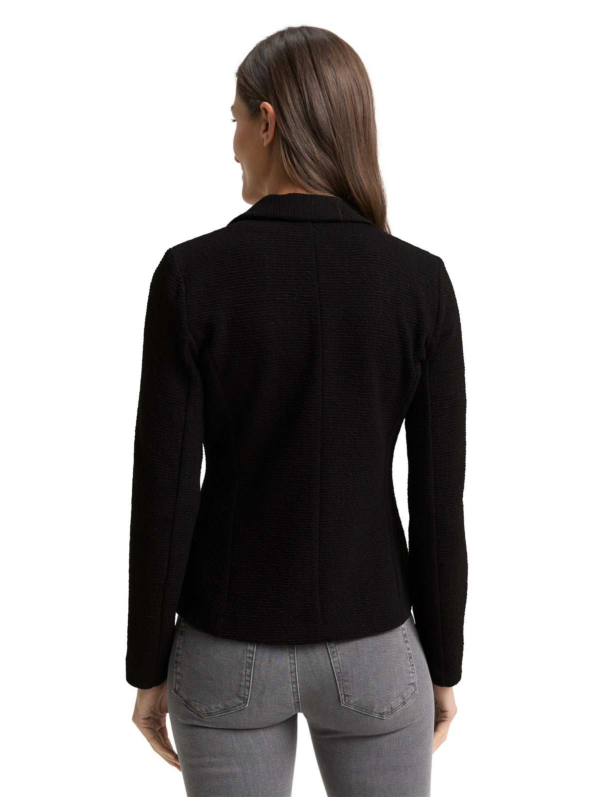 Tom Tailor Black Slim Fit Blazer with Glitter Effect