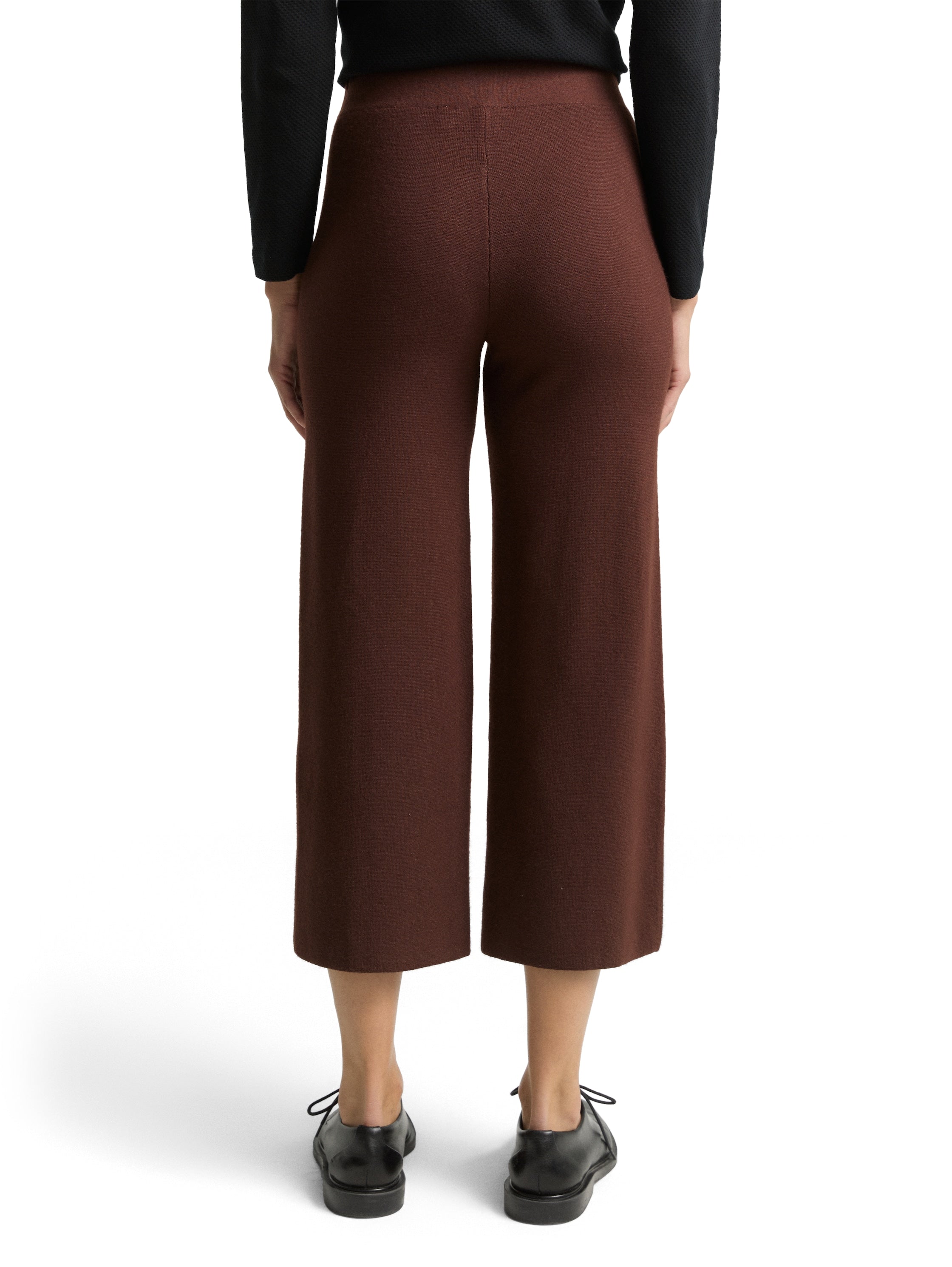 Tom Tailor Dark Brown Melange Knitted Cropped Pant