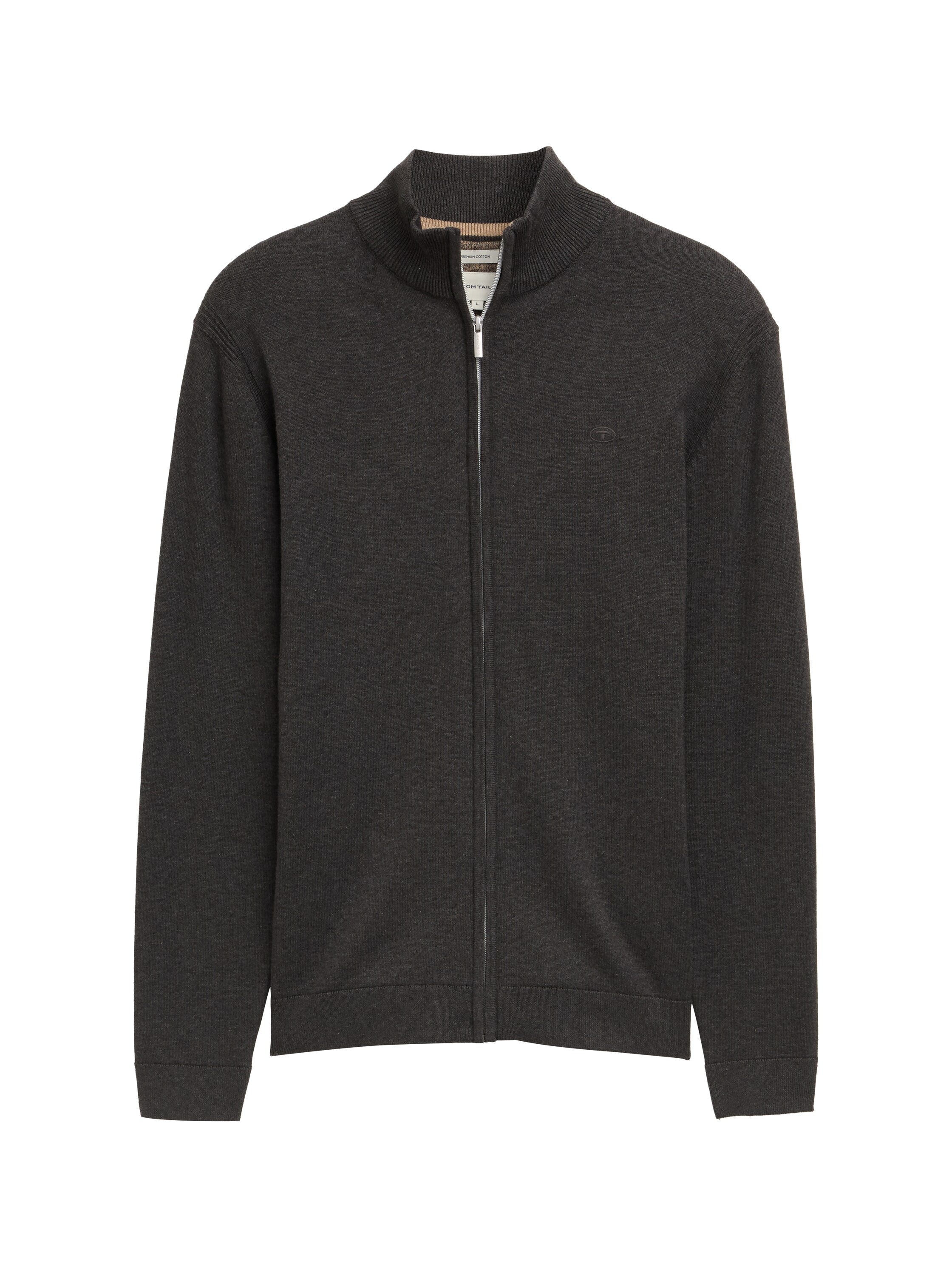 Tom Tailor Black Grey Melange Cotton Pullover