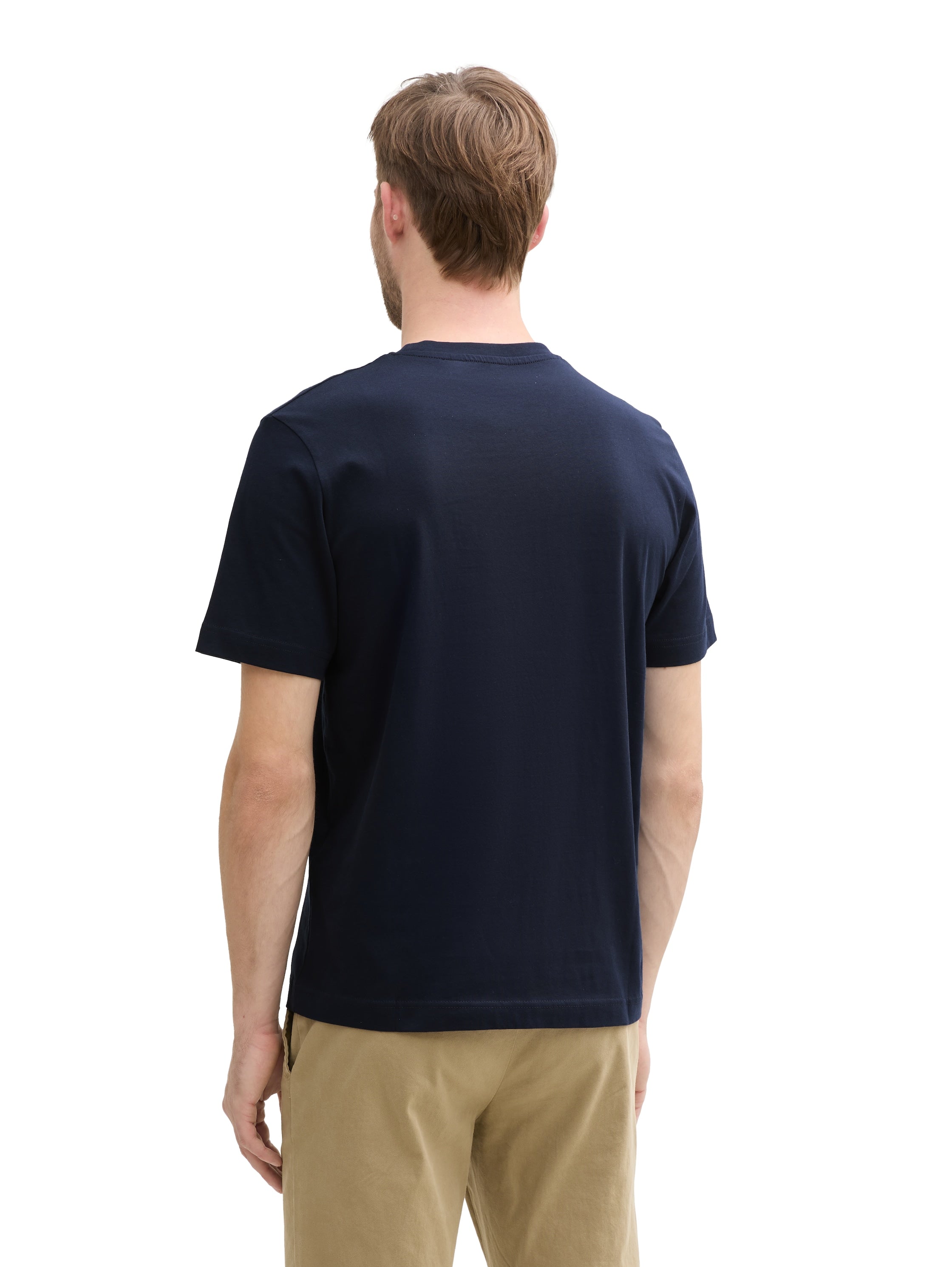 Tom Tailor Cotton Navy T-shirt With Logo Print