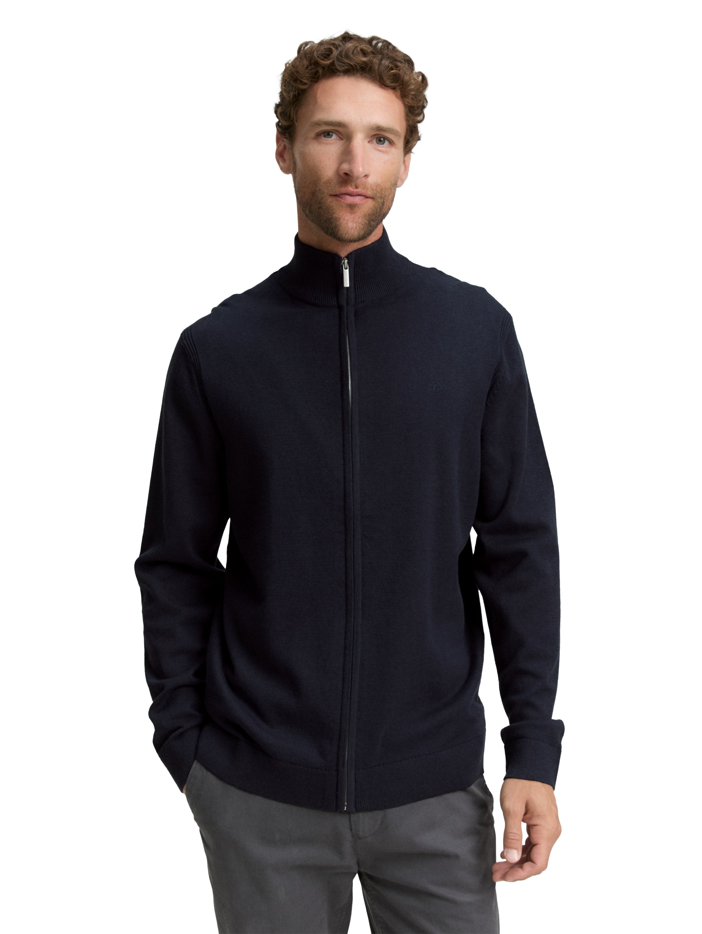 Tom Tailor Navy Melange Cotton Pullover