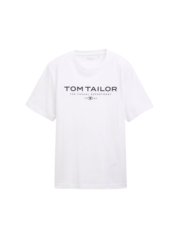 Tom Tailor Cotton White T-shirt With Logo Print