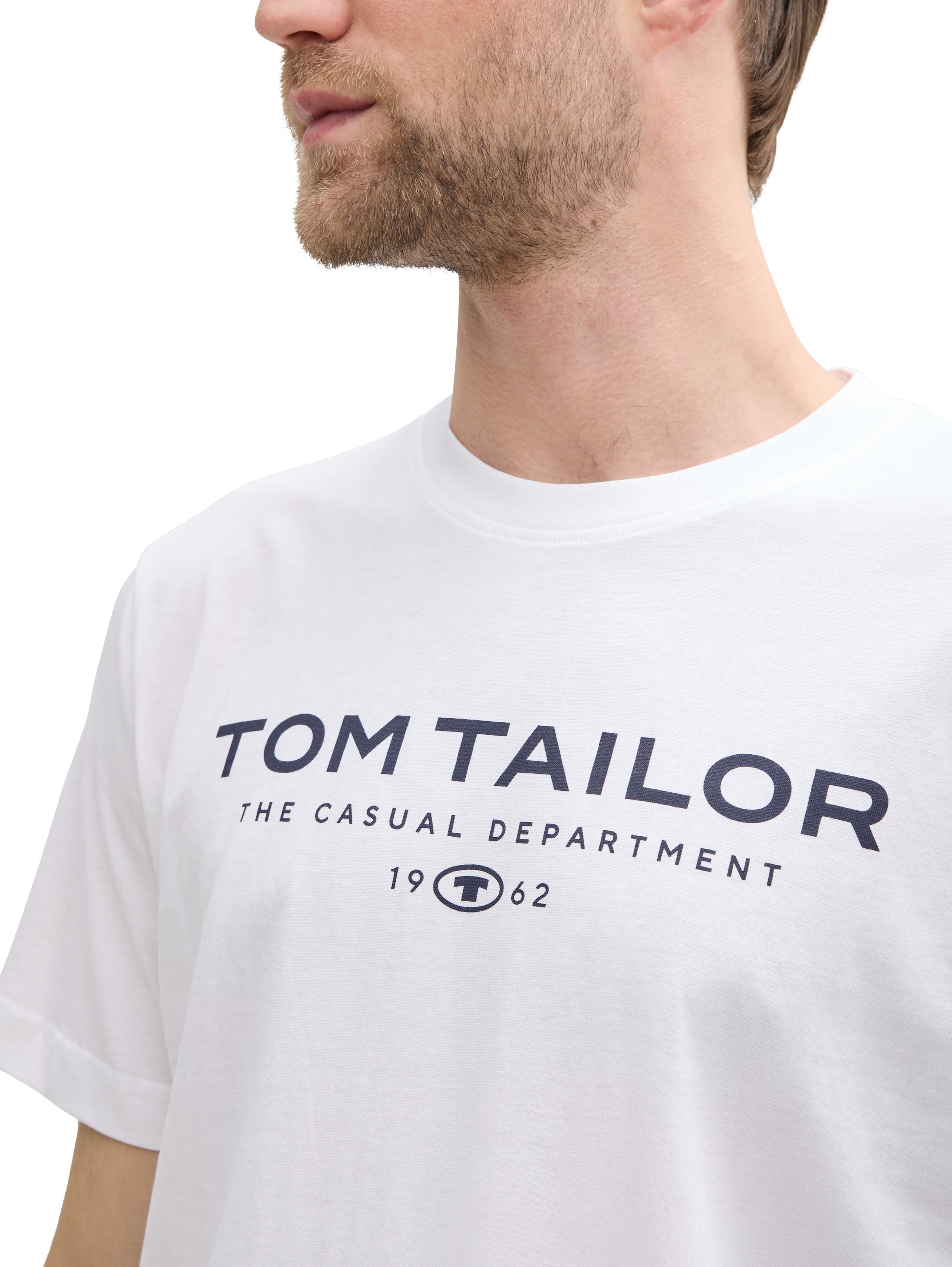 Tom Tailor Cotton White T-shirt With Logo Print