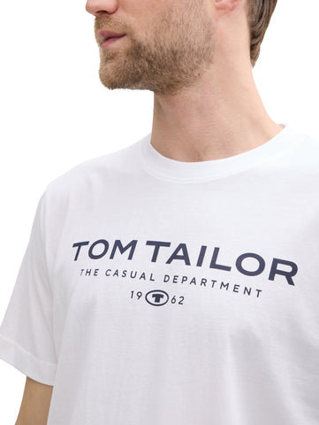 Tom Tailor Cotton White T-shirt With Logo Print