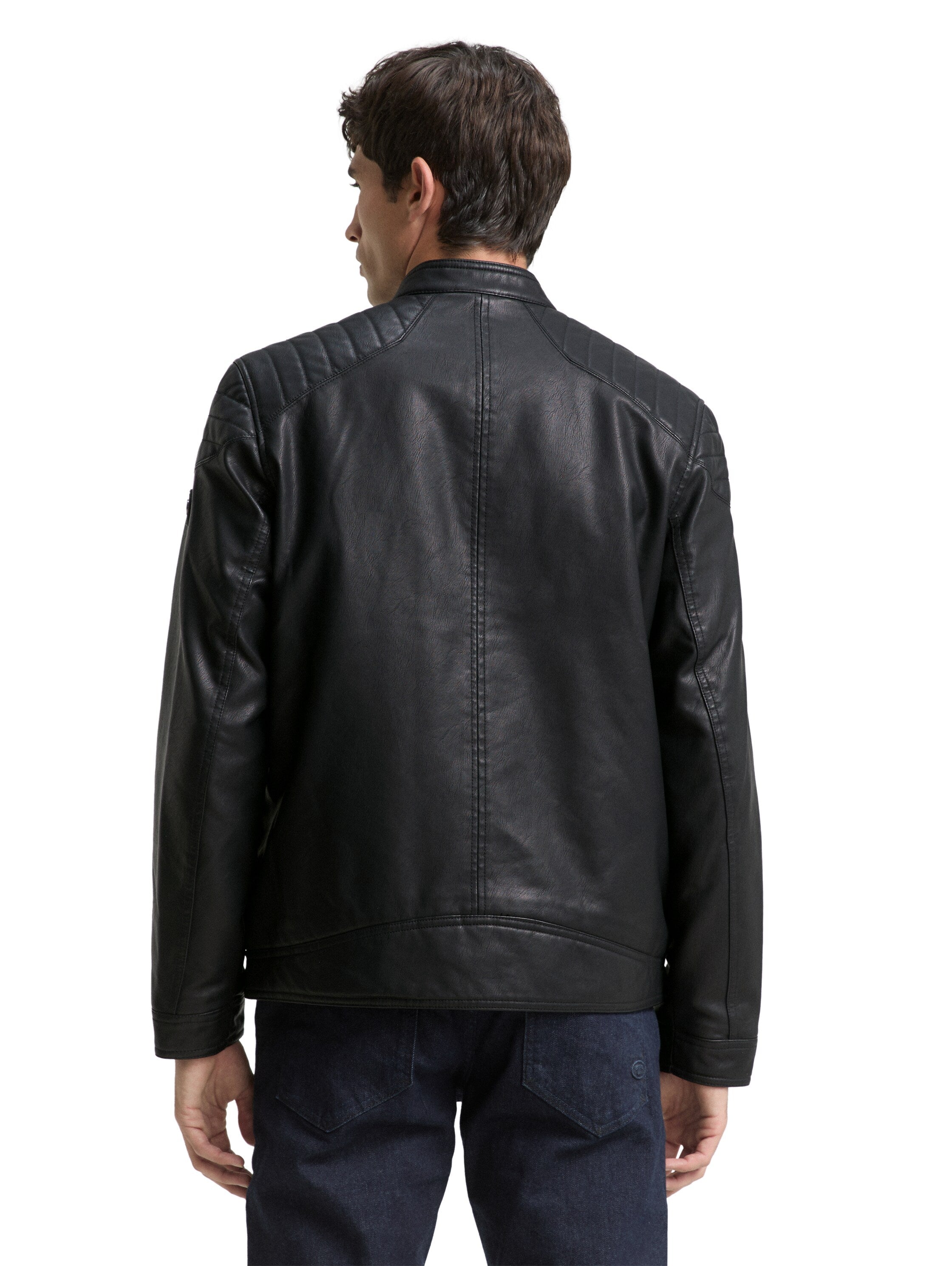 Tom Tailor Faux leather biker Black jacket