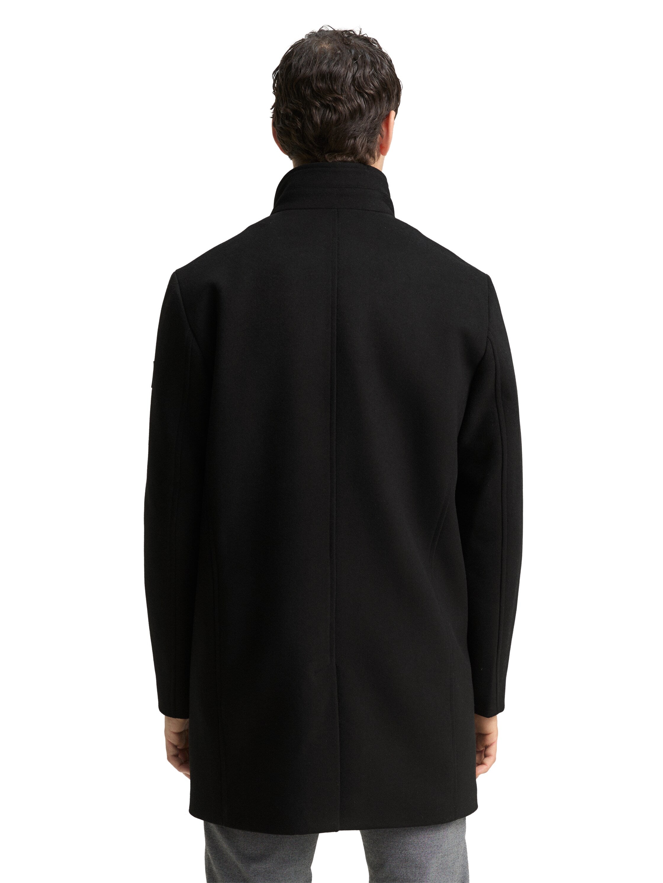 Tom Tailor 2-in-1 Woollen Coat with Detachable Inner Black Coat