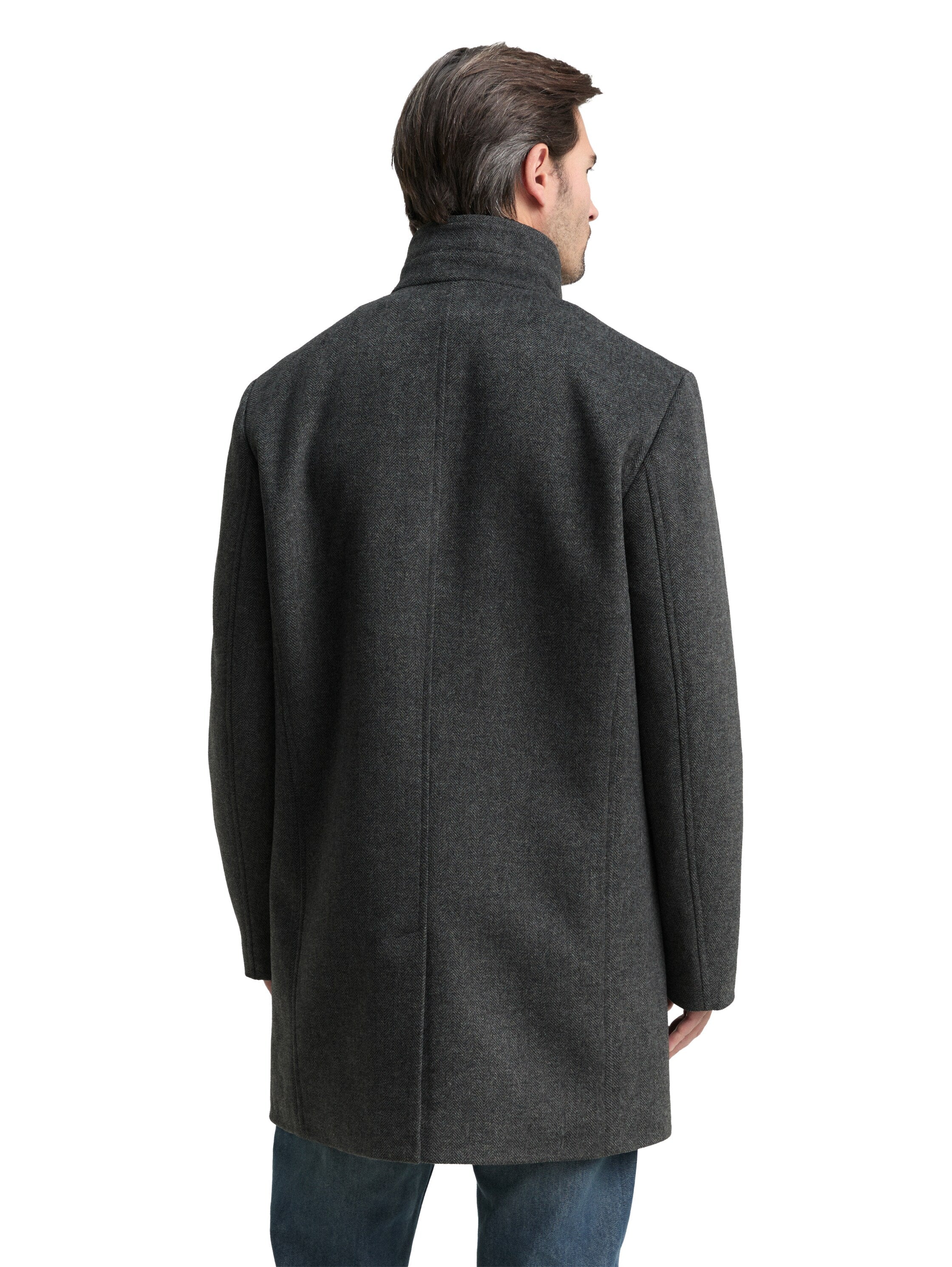 Tom Tailor 2-in-1 Woollen Coat with Detachable Inner Grey Coat