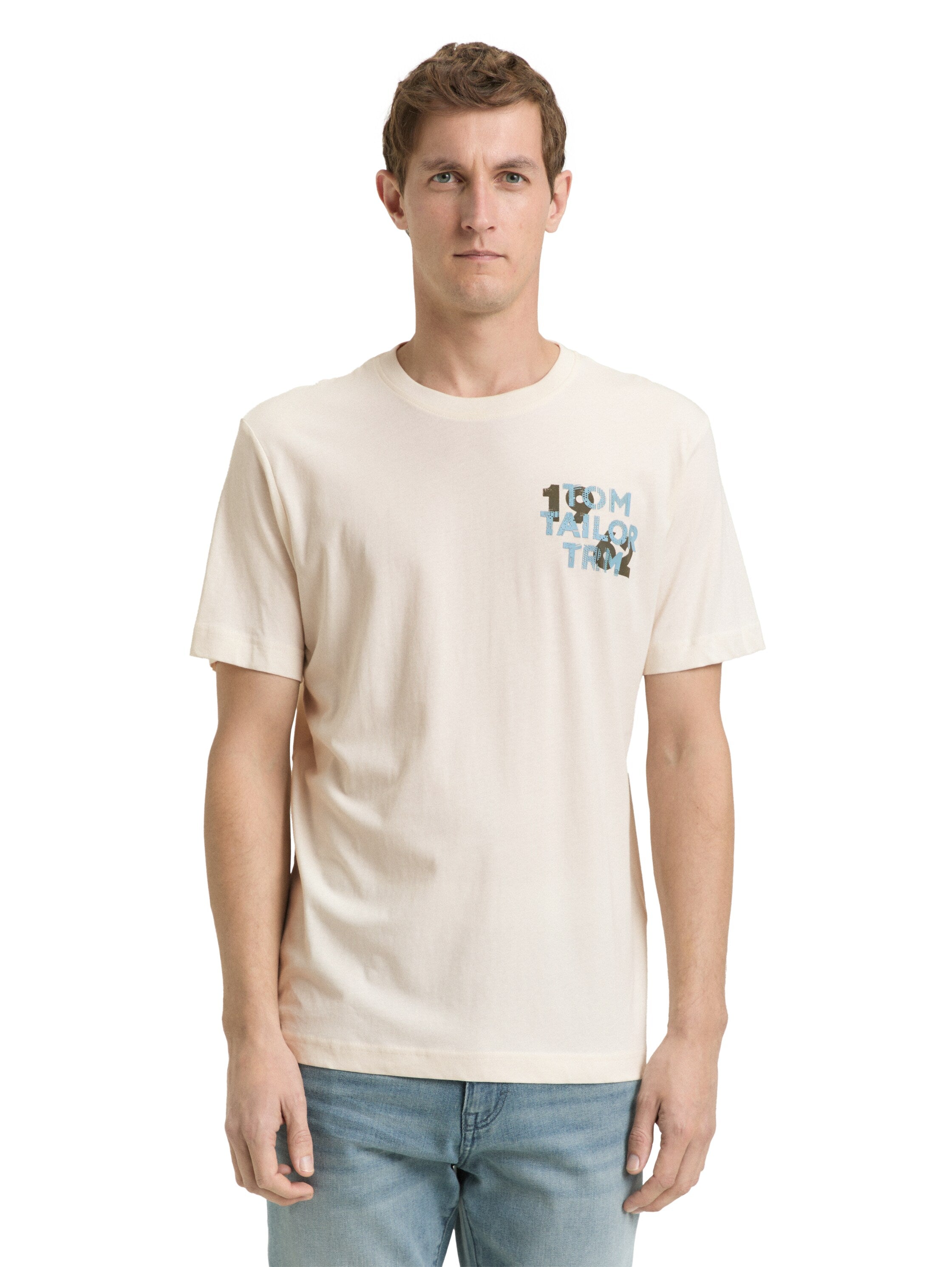 Tom Tailor White T-Shirt With Printed Design