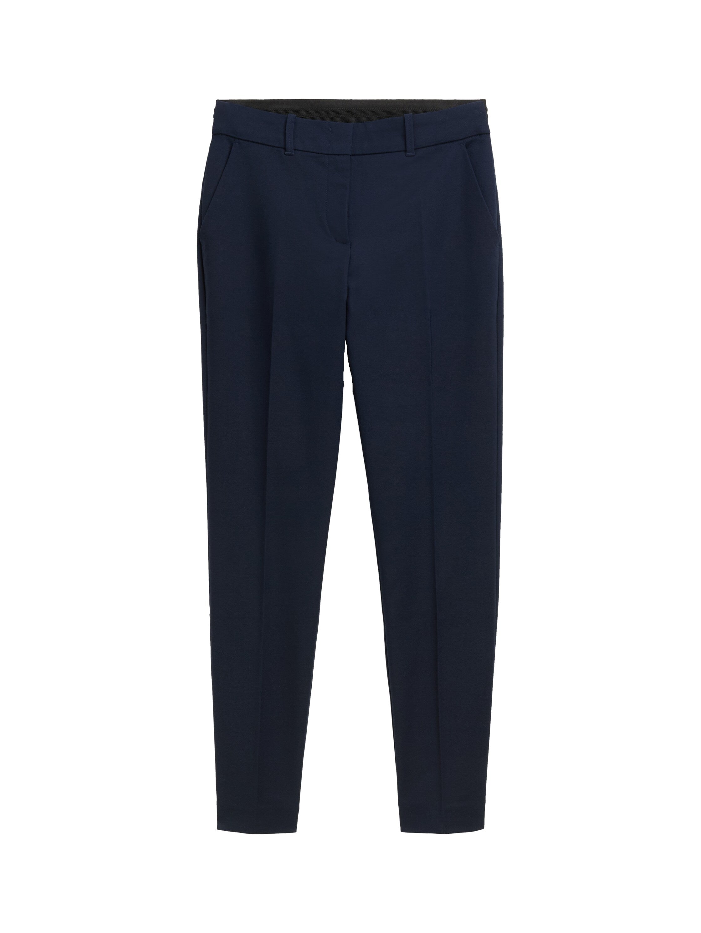 Tom Tailor Navy Cotton Pant With Side Slanted Pockets