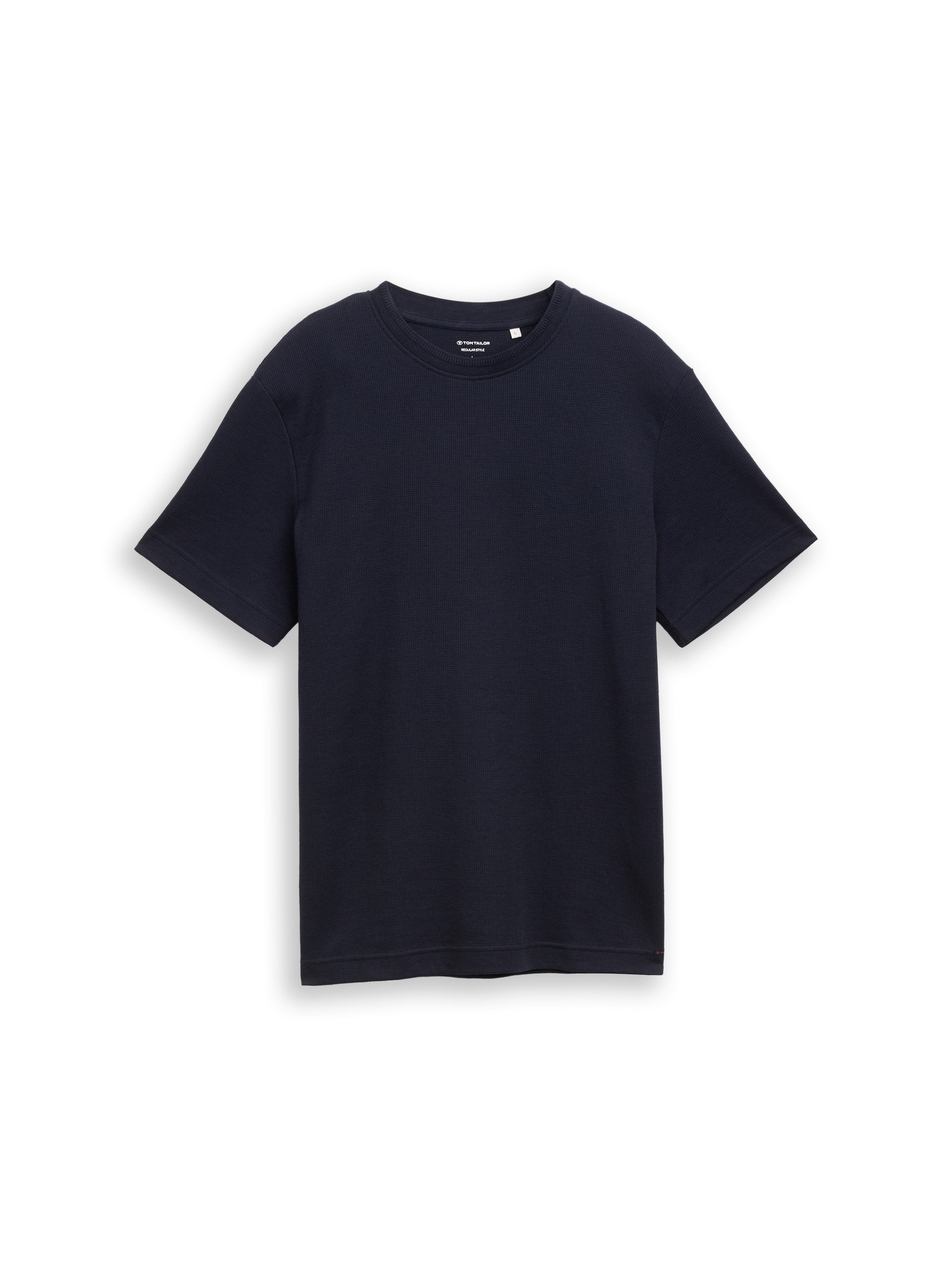 Tom Tailor Dark Navy T-Shirt With Waffle Texture