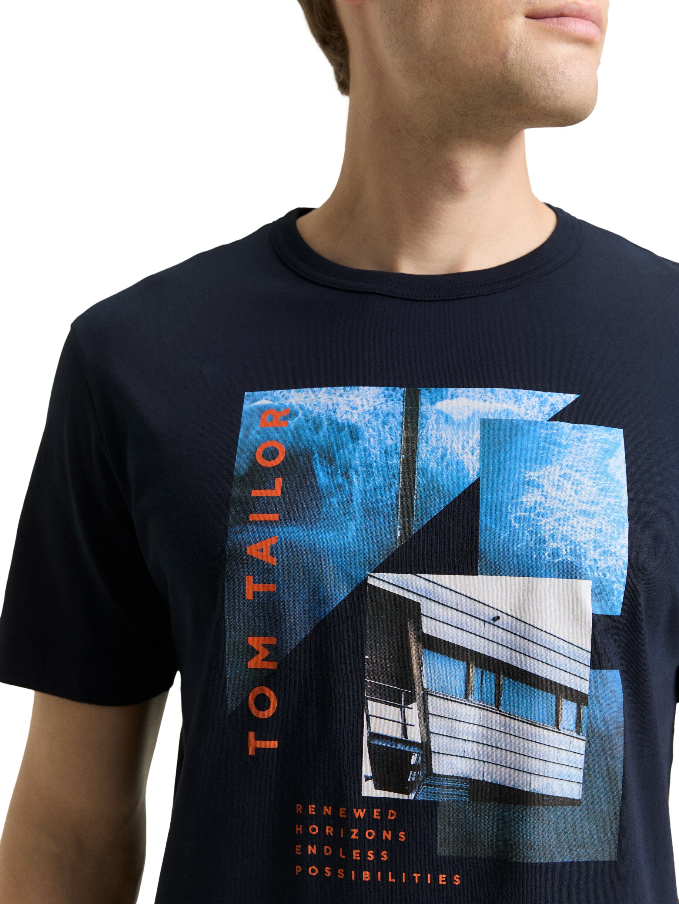 Tom Tailor Navy T-Shirt With Front Design