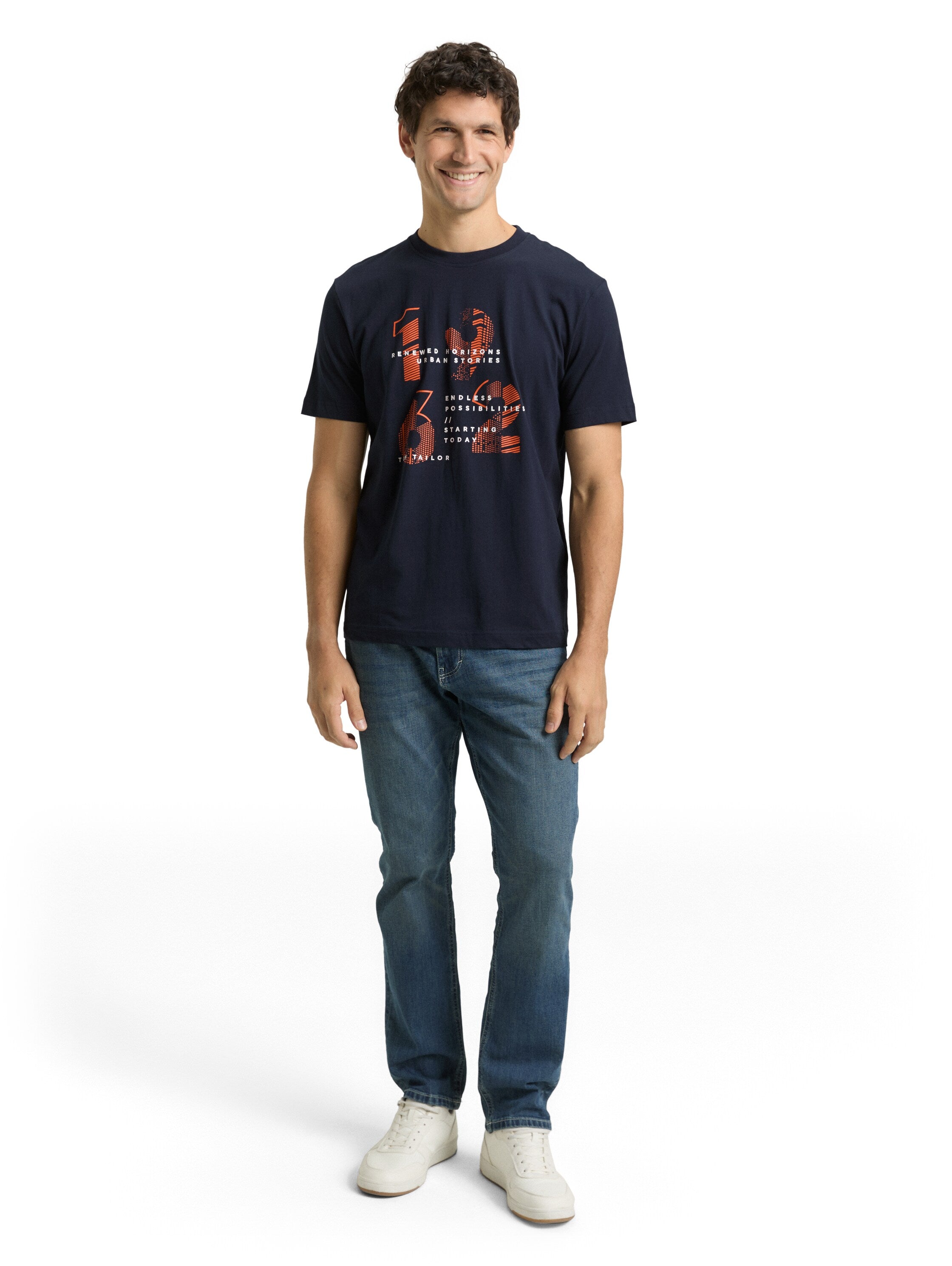 Tom Tailor Navy T-Shirt With Printed Design