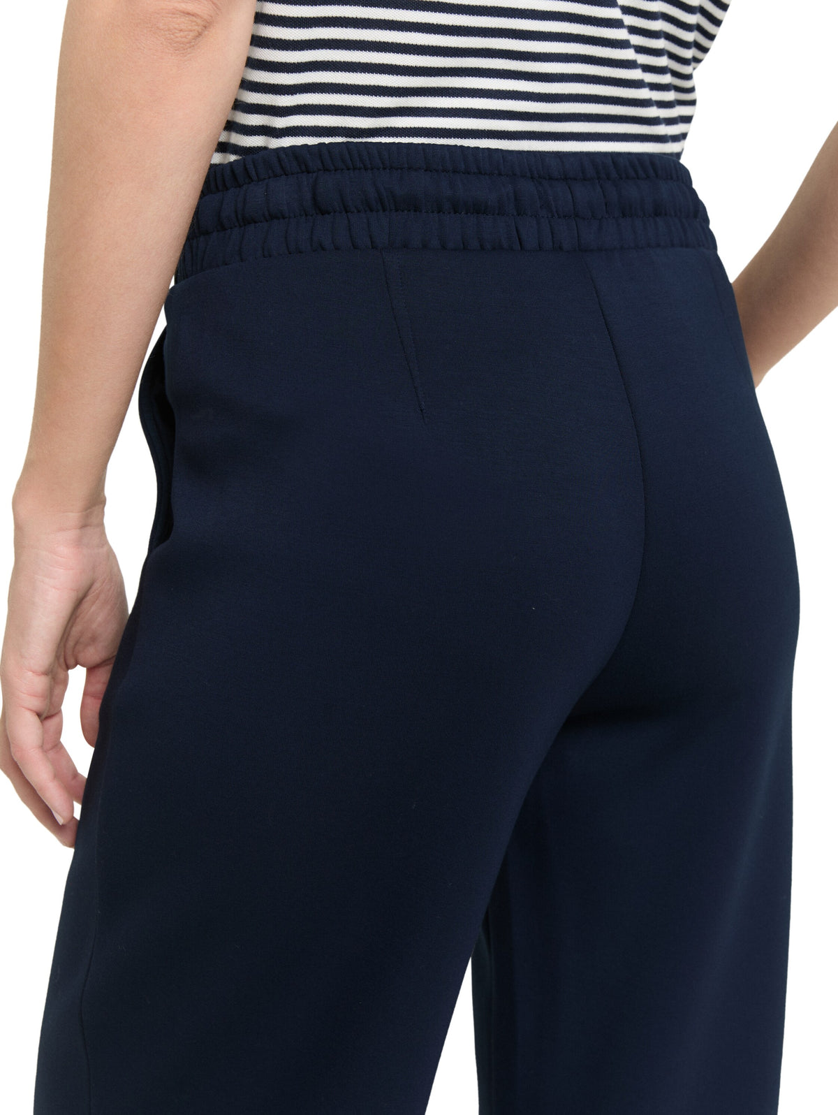 Tom Tailor Straight Sky Captain Blue Pant with Elasticated Waistband and Drawstring