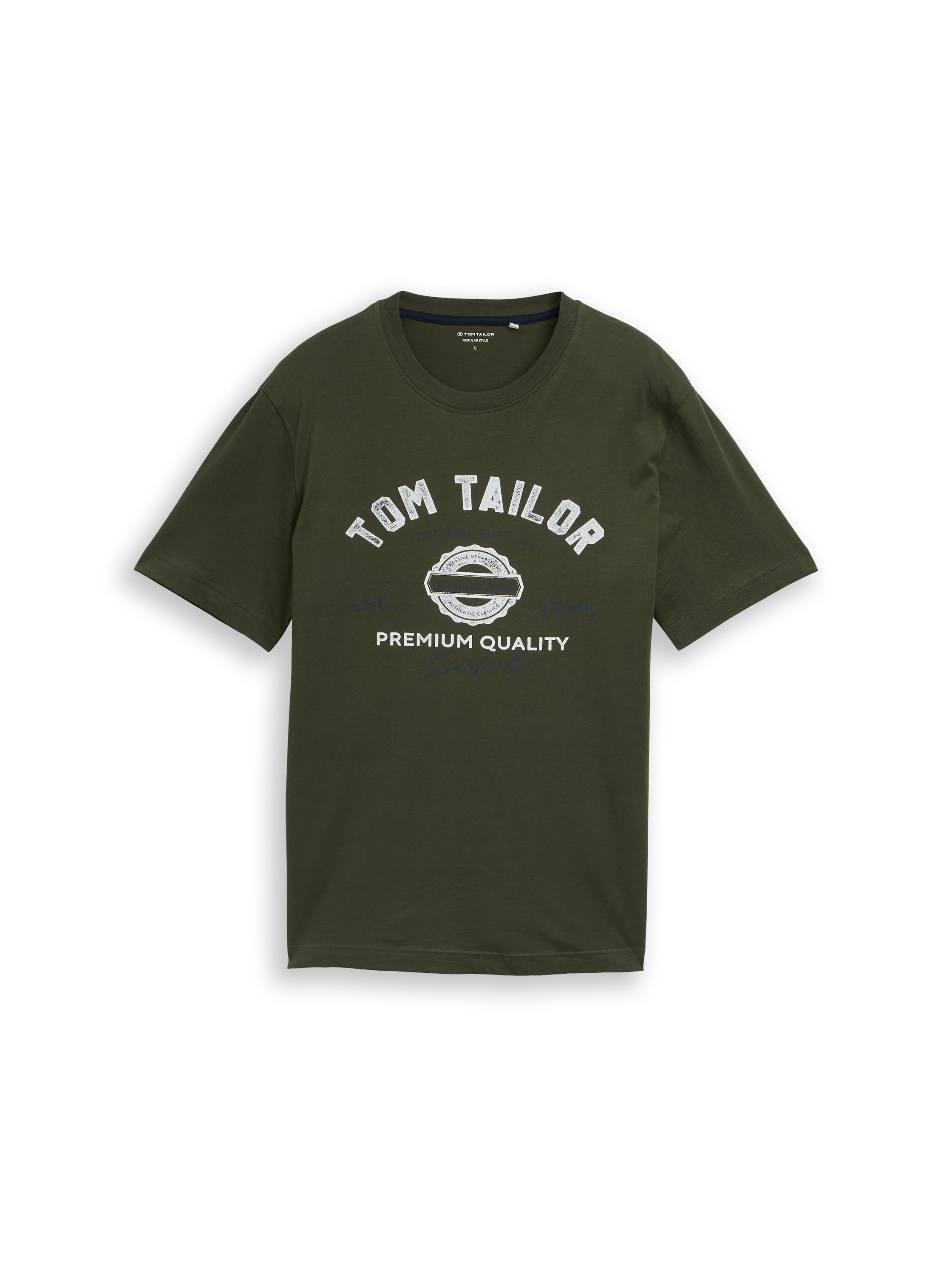 Tom Tailor Olive T-Shirt With Logo Print