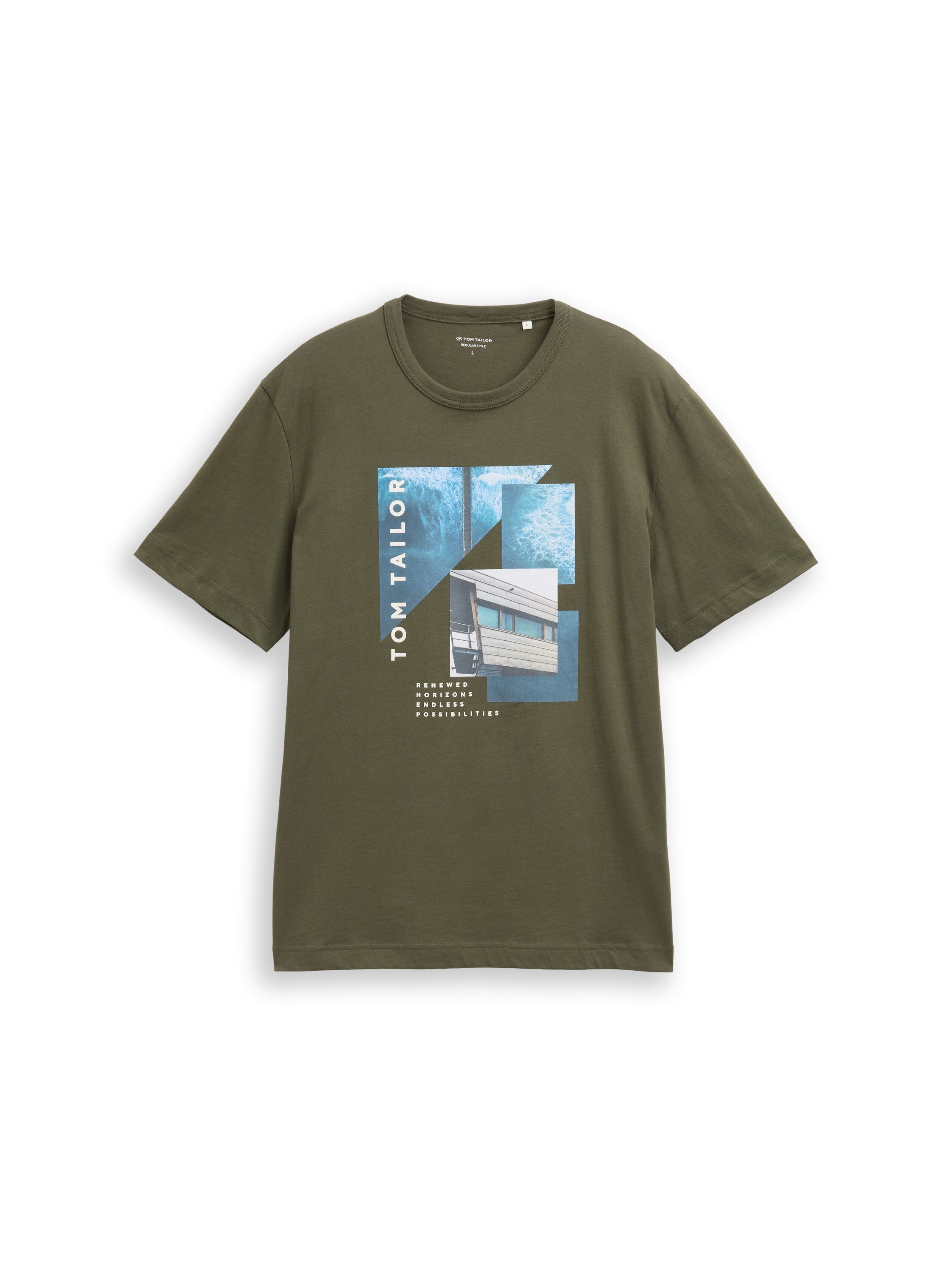 Tom Tailor Olive T-Shirt With Front Design