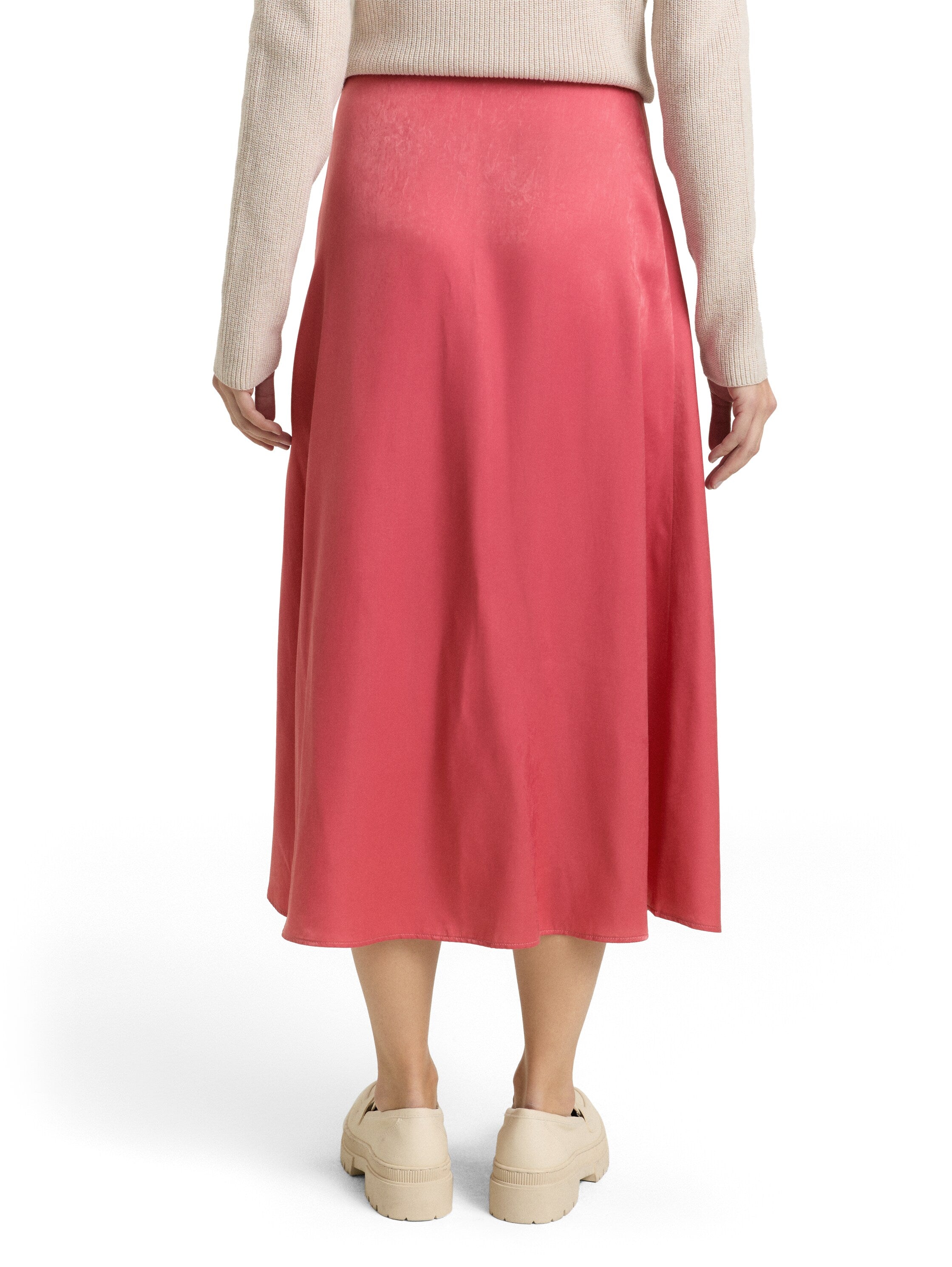Tom Tailor Pink High Waisted Satin Skirt