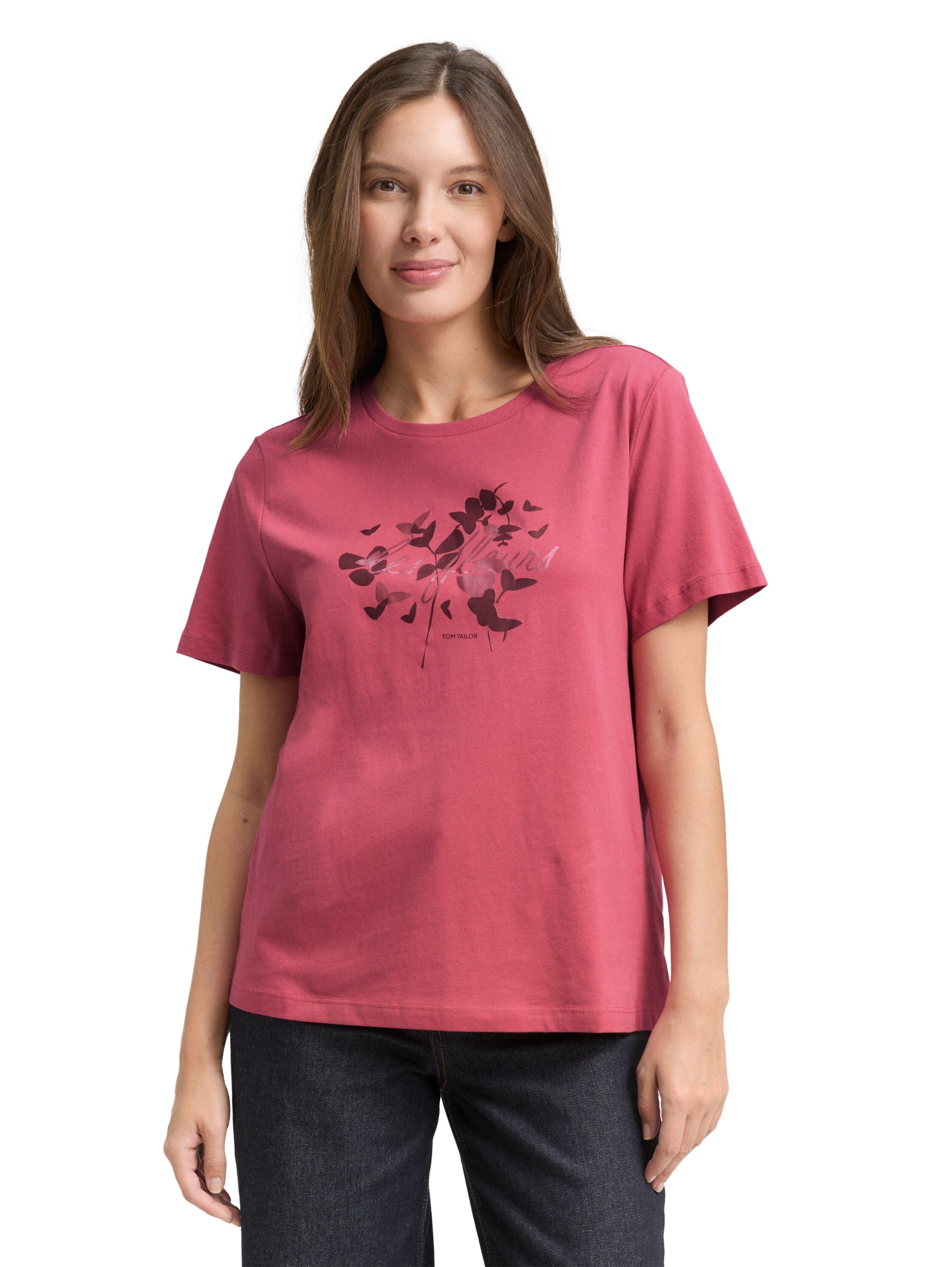 Tom Tailor Pink Printed T-Shirt