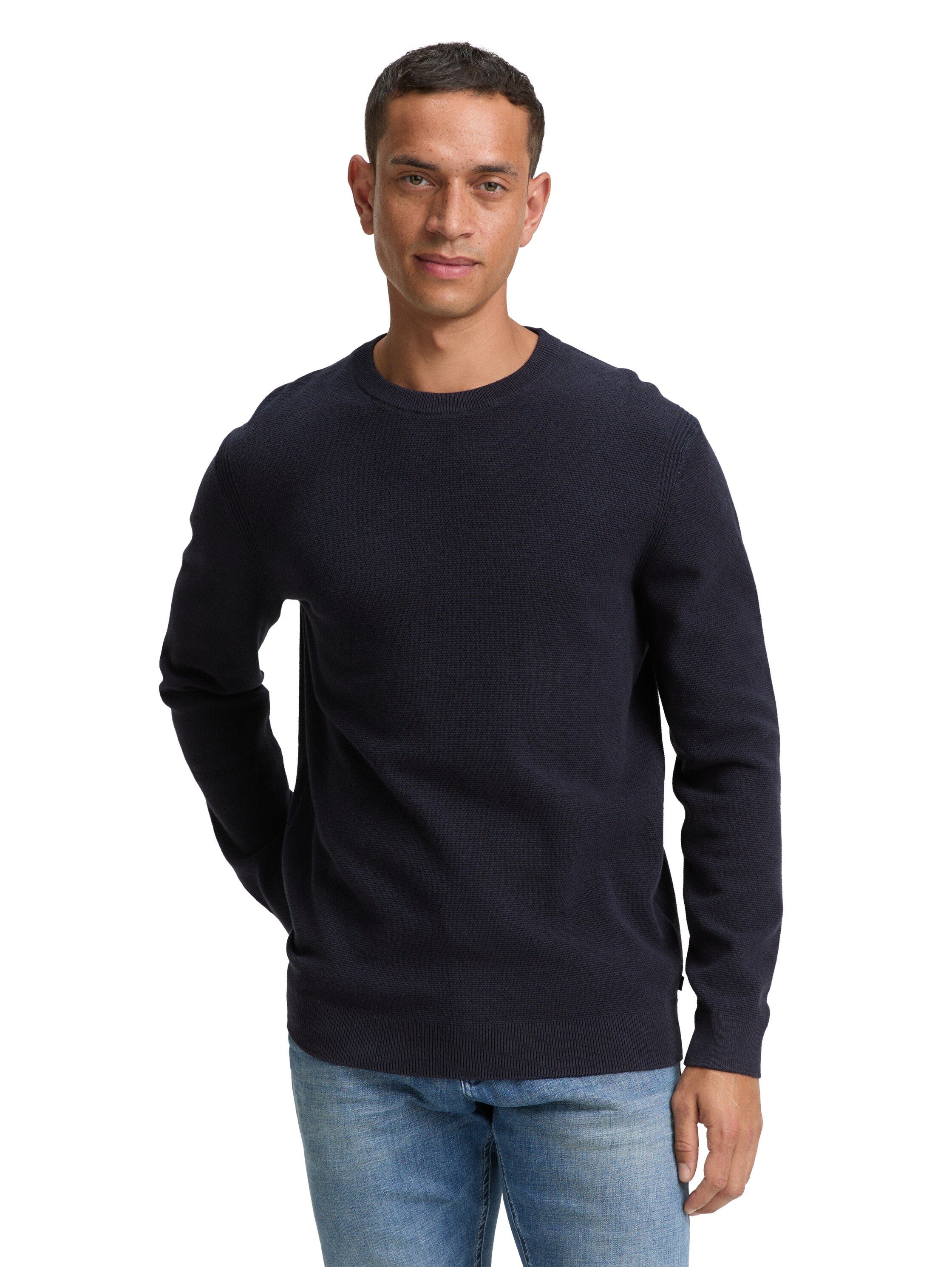Tom Tailor Knitted Organic Cotton Navy Pullover