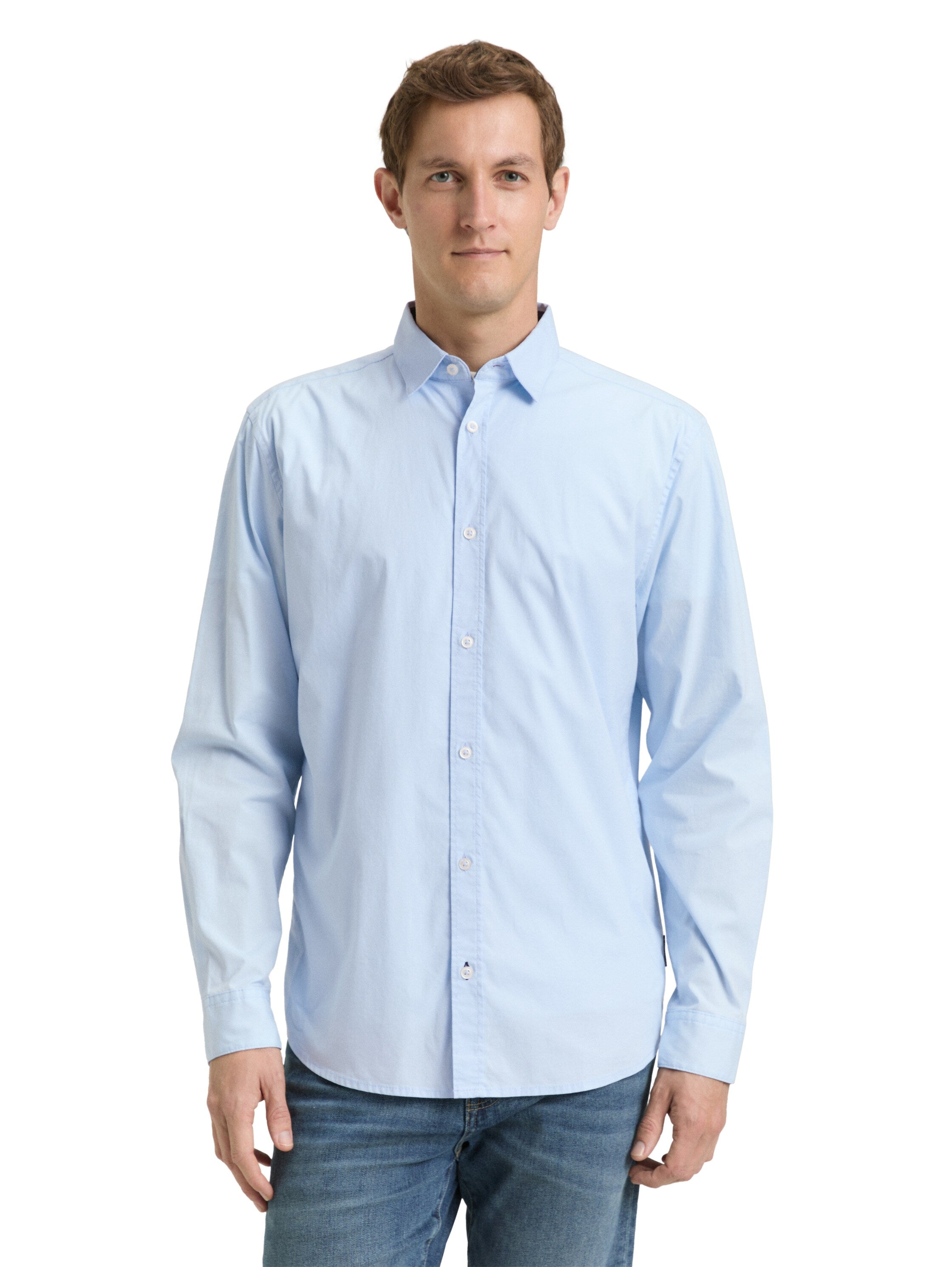 Tom Tailor Regular Fit Blue Shirt With Stretch