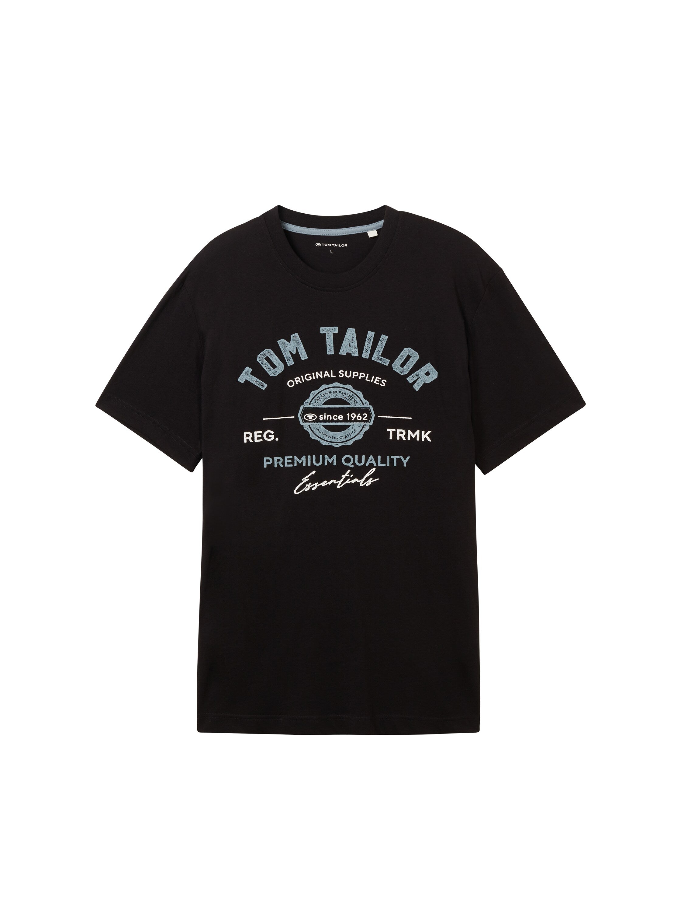 Tom Tailor Black T-Shirt With Logo Print