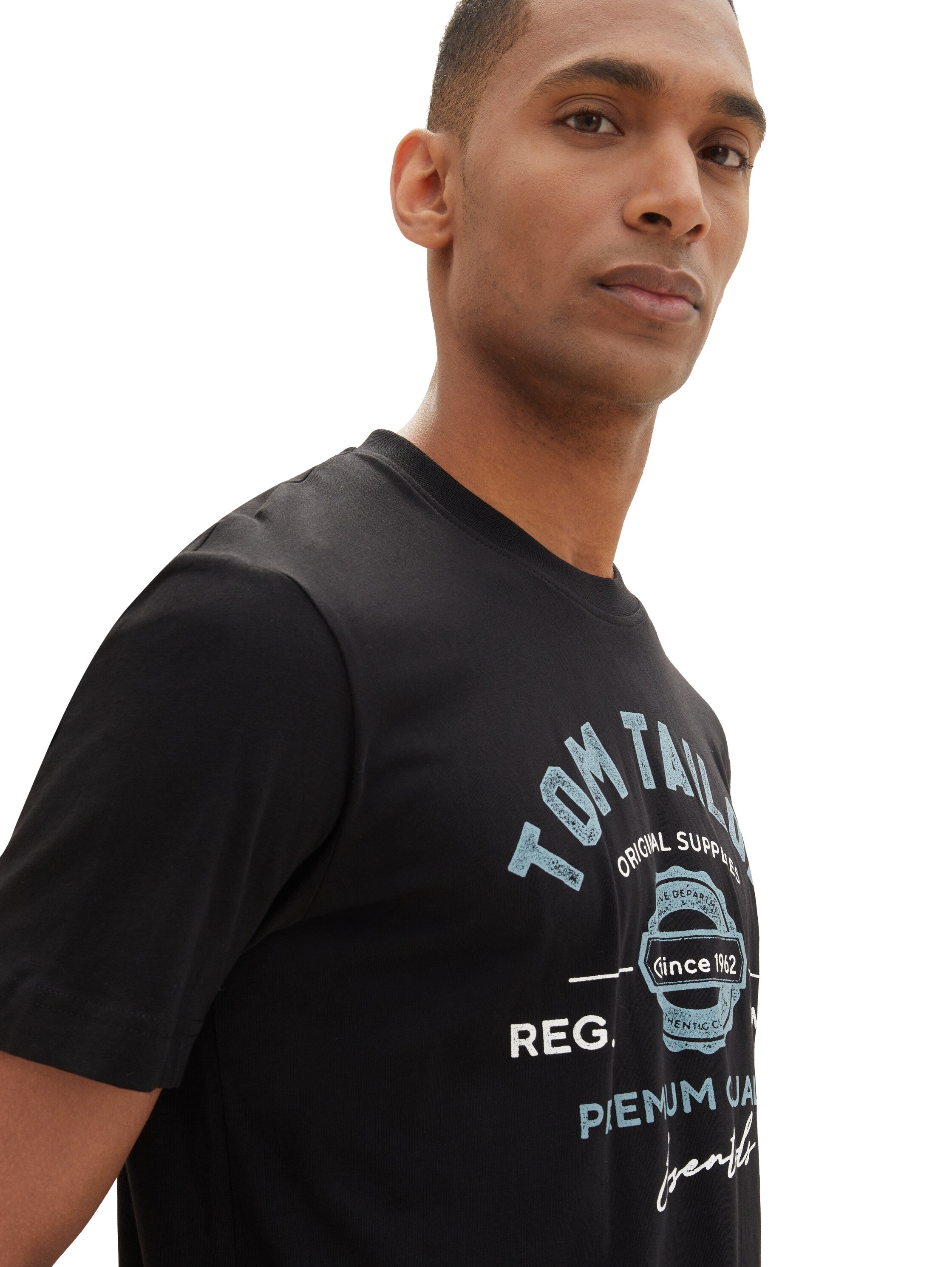 Tom Tailor Black T-Shirt With Logo Print