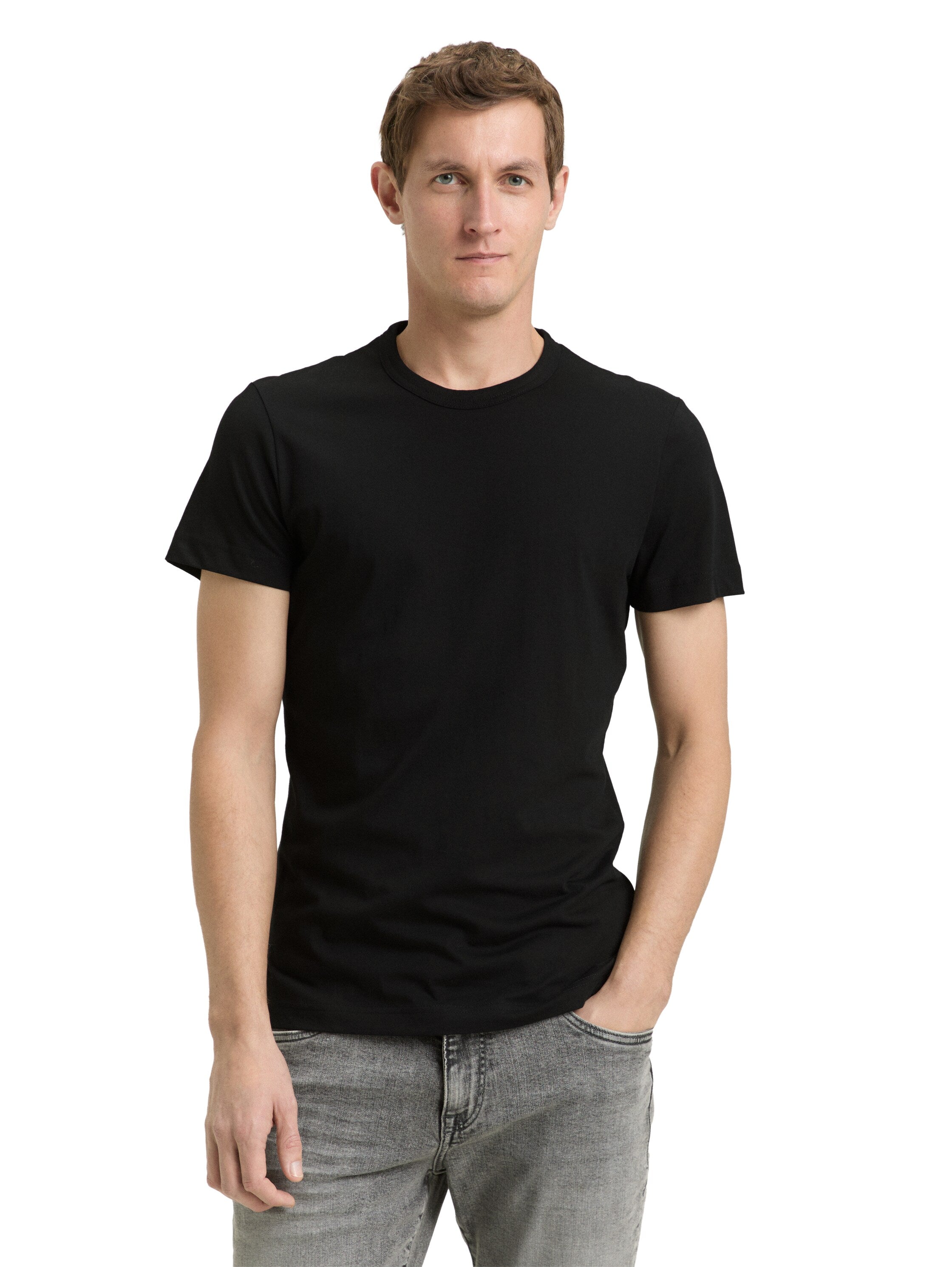Tom Tailor Short Sleeved Black T-Shirt
