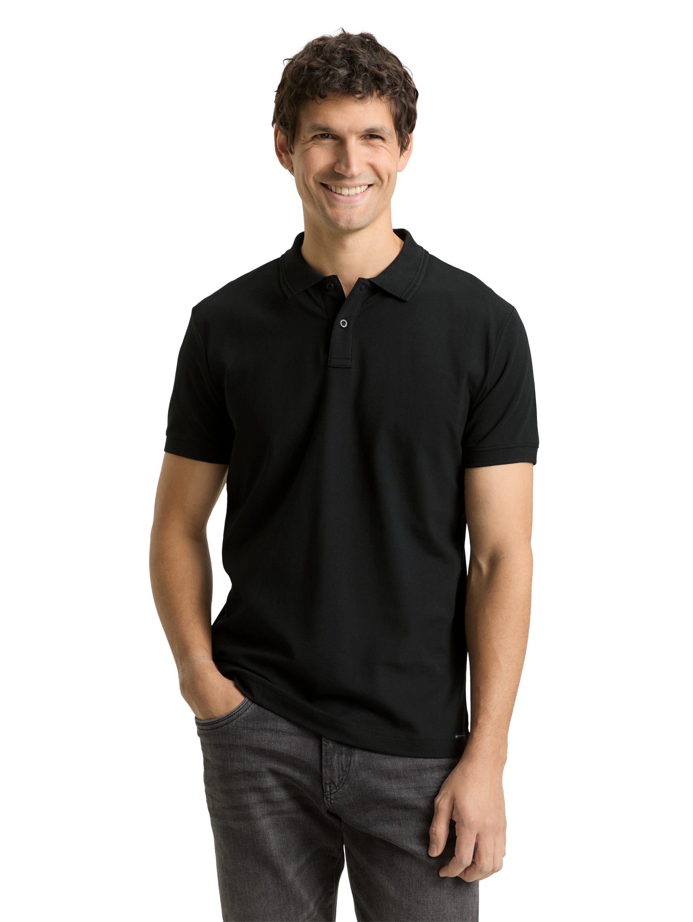 Tom Tailor Black Short Sleeved Polo