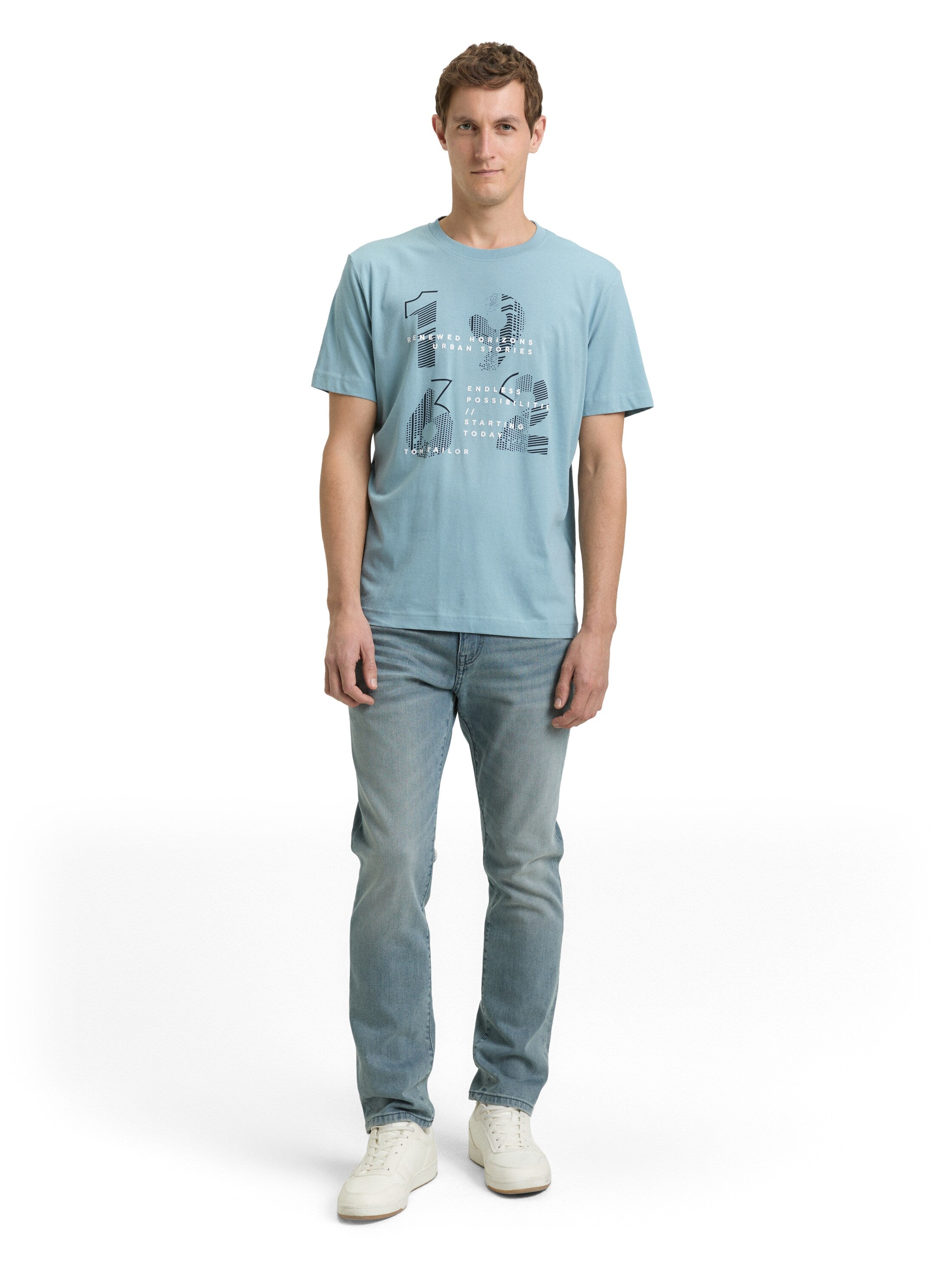 Tom Tailor Blue T-Shirt With Printed Design