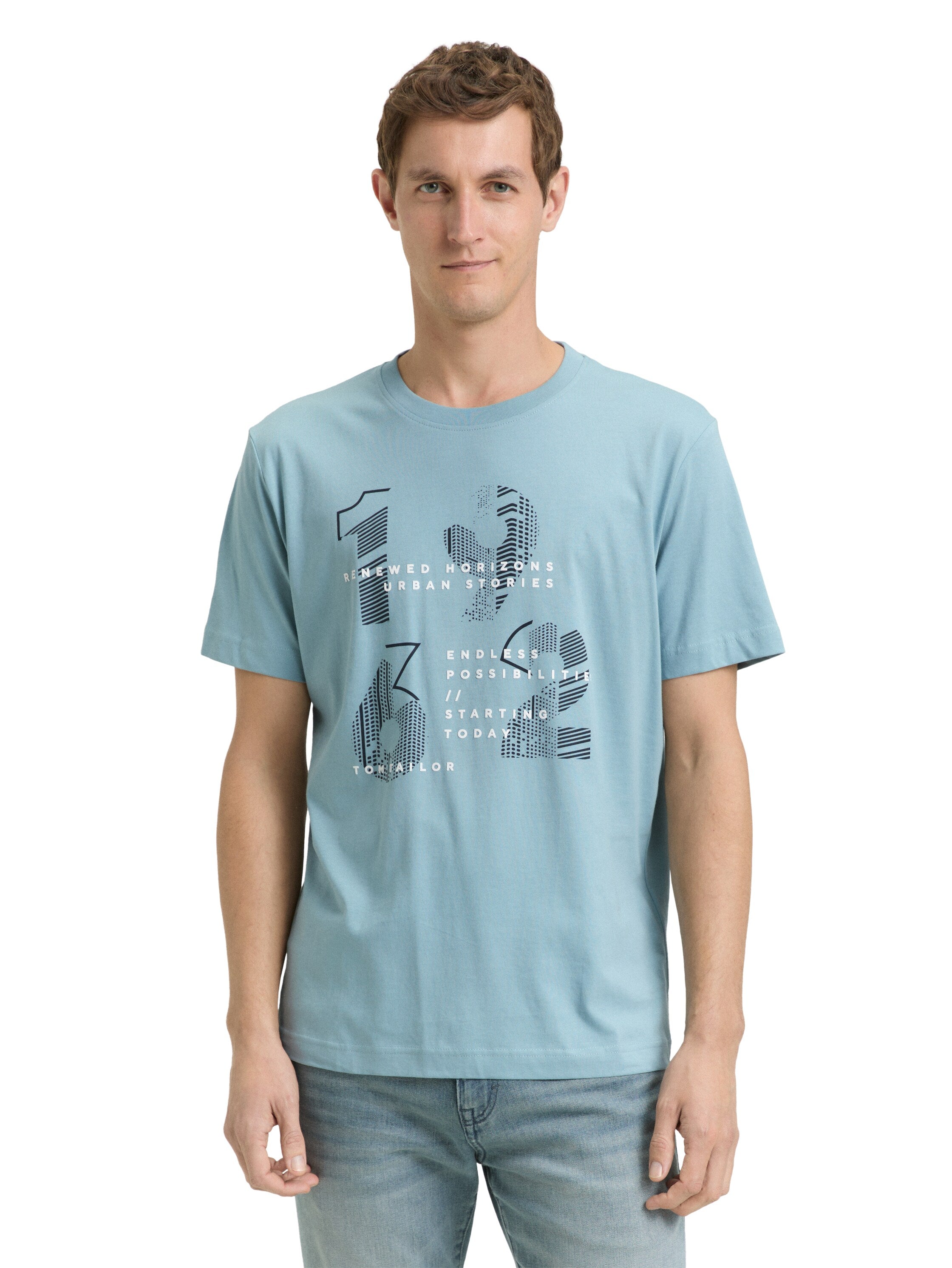 Tom Tailor Blue T-Shirt With Printed Design