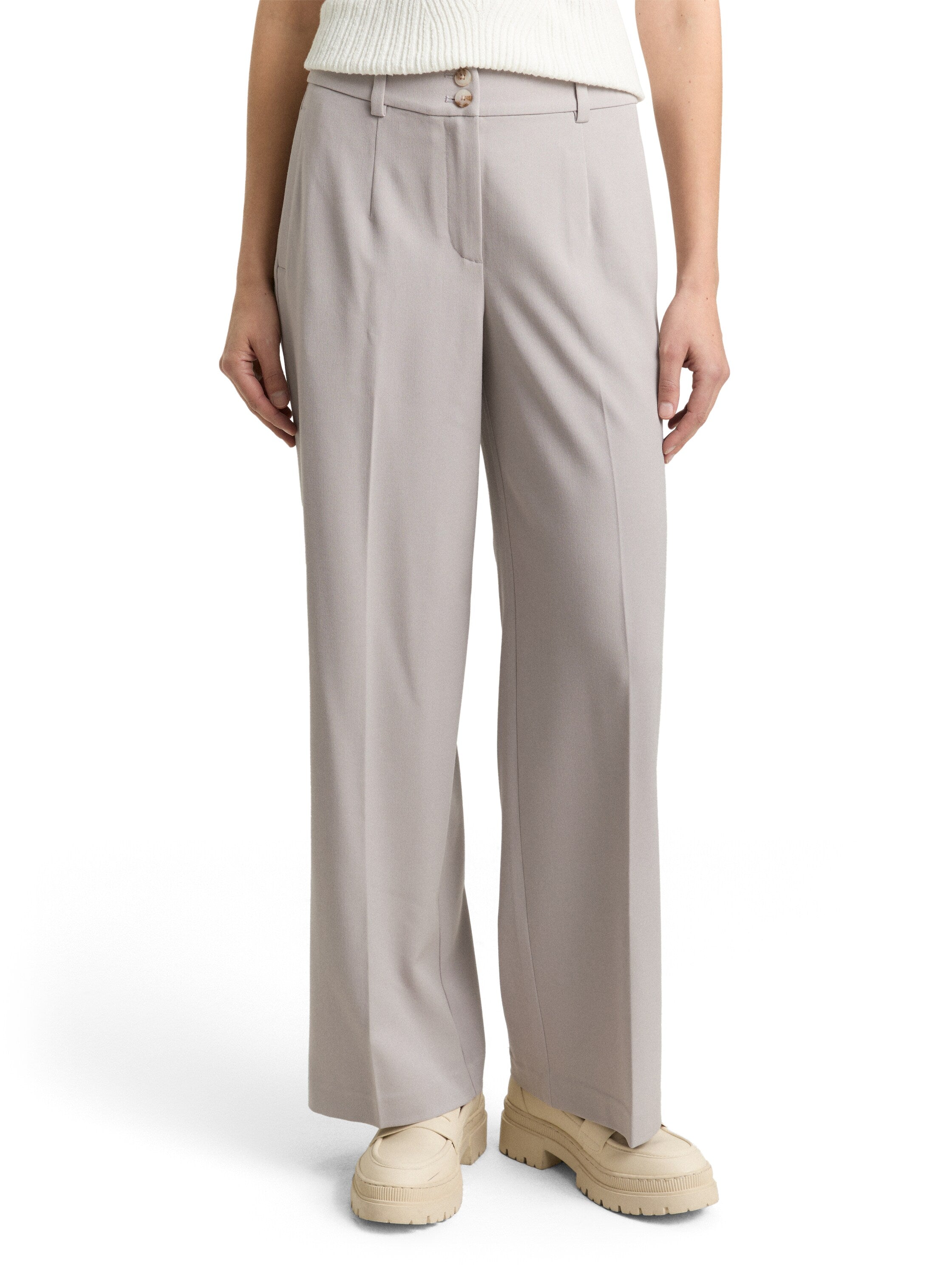 Tom Tailor Grey High-Waisted Trousers