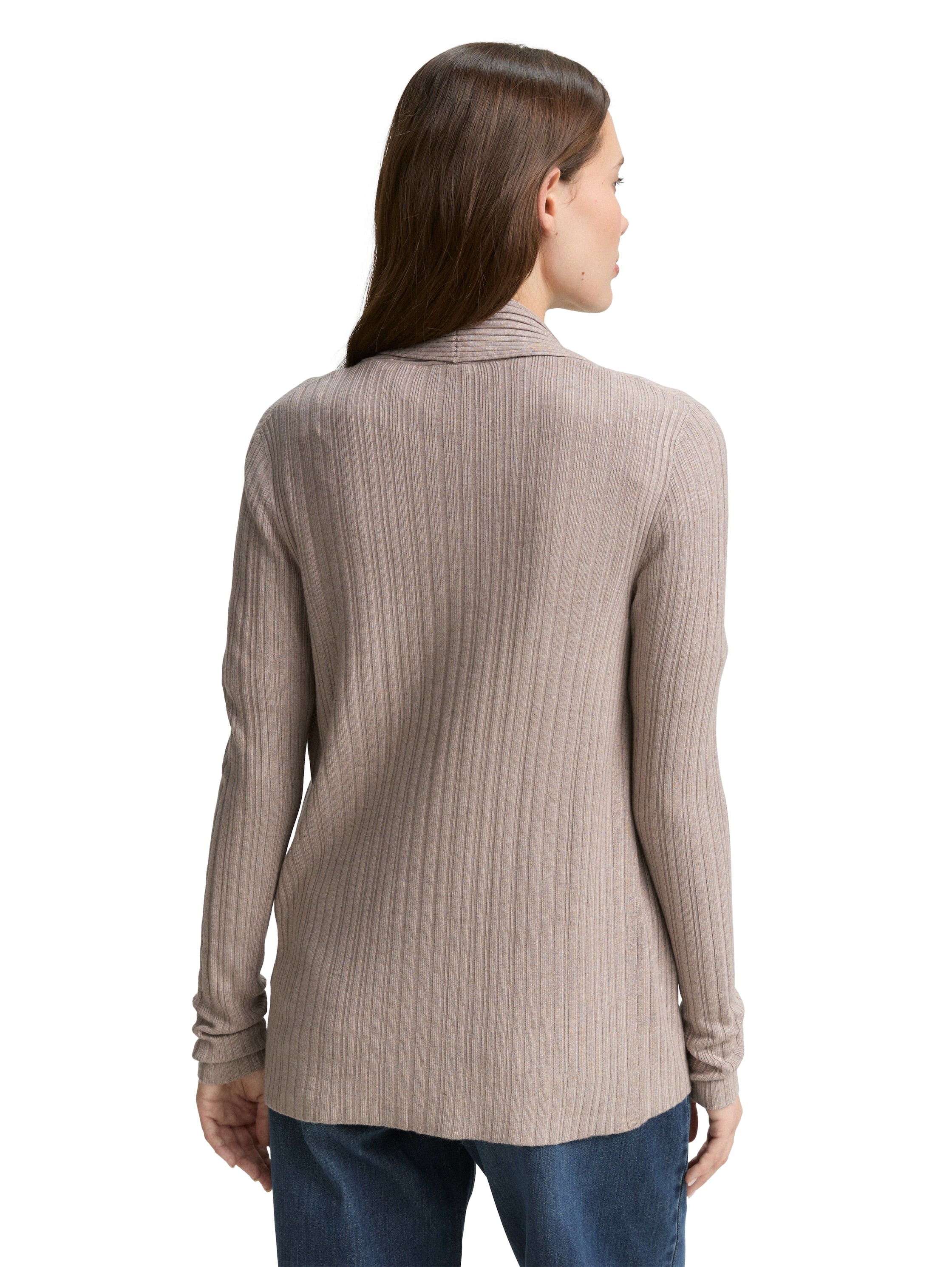 Tom Tailor Taupe Cardigan With Shawl Collar