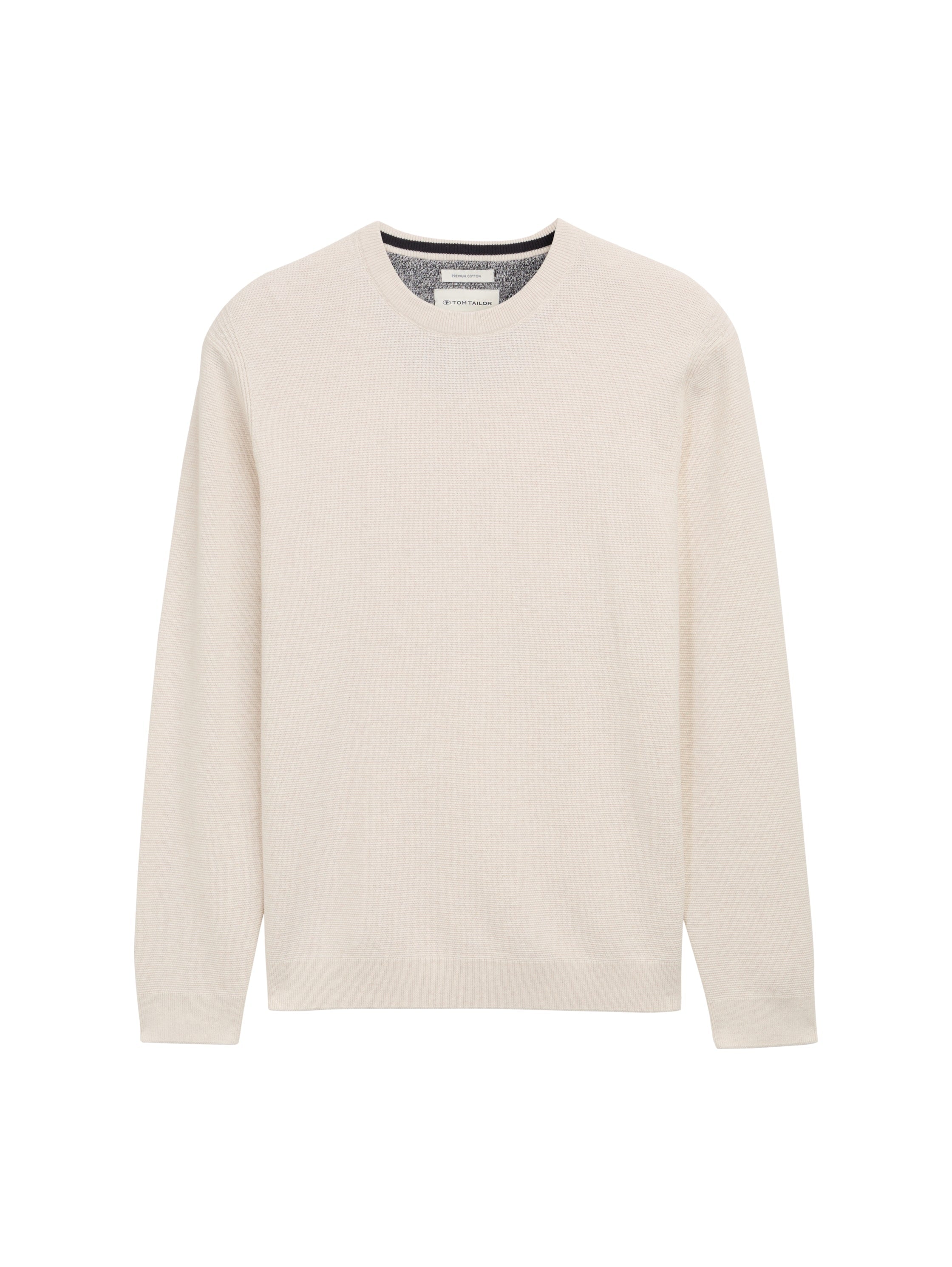 Tom Tailor Knitted Organic Cotton Butter Cream Pullover