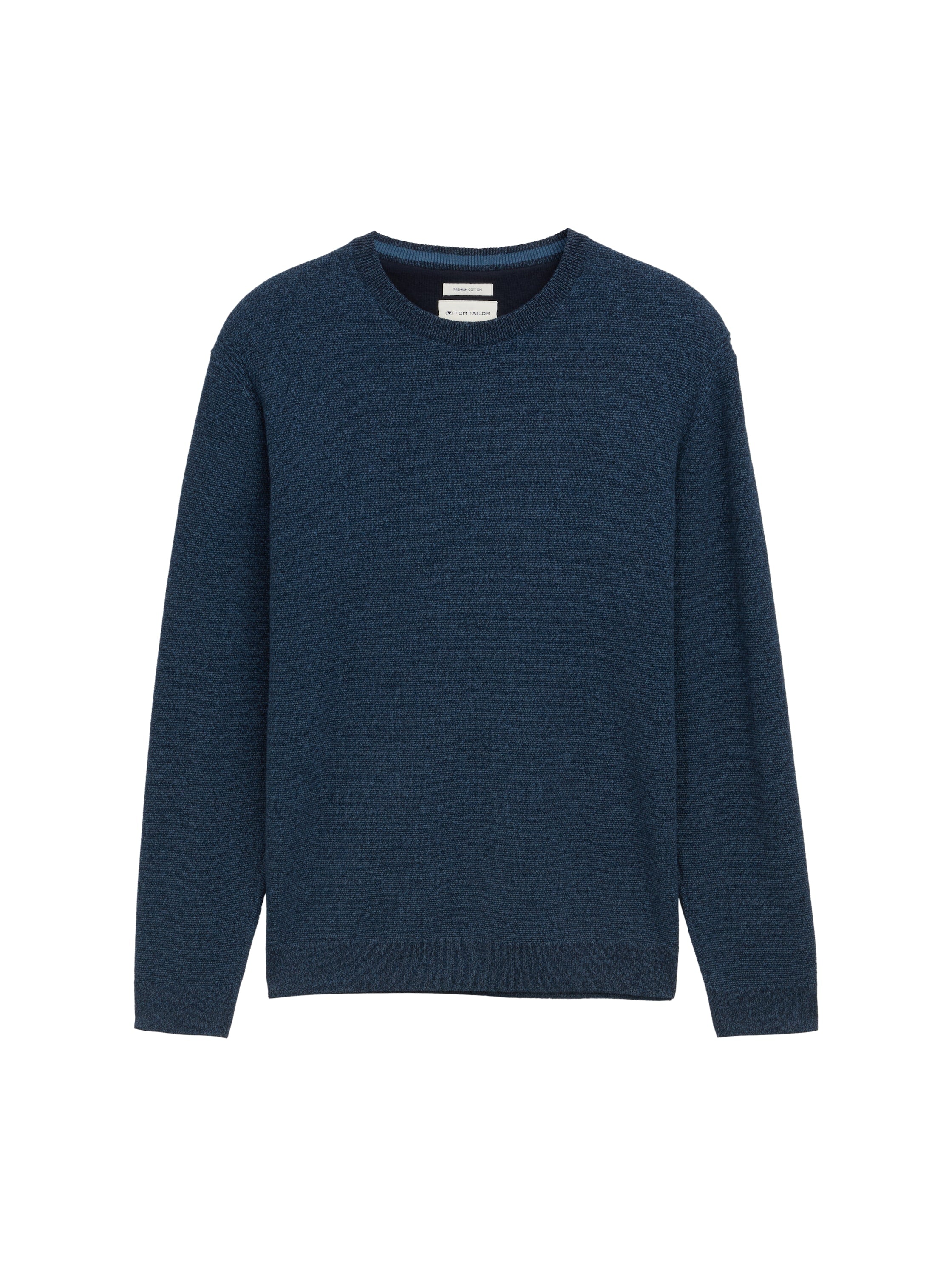 Tom Tailor Knitted Organic Cotton Teal Navy Pullover