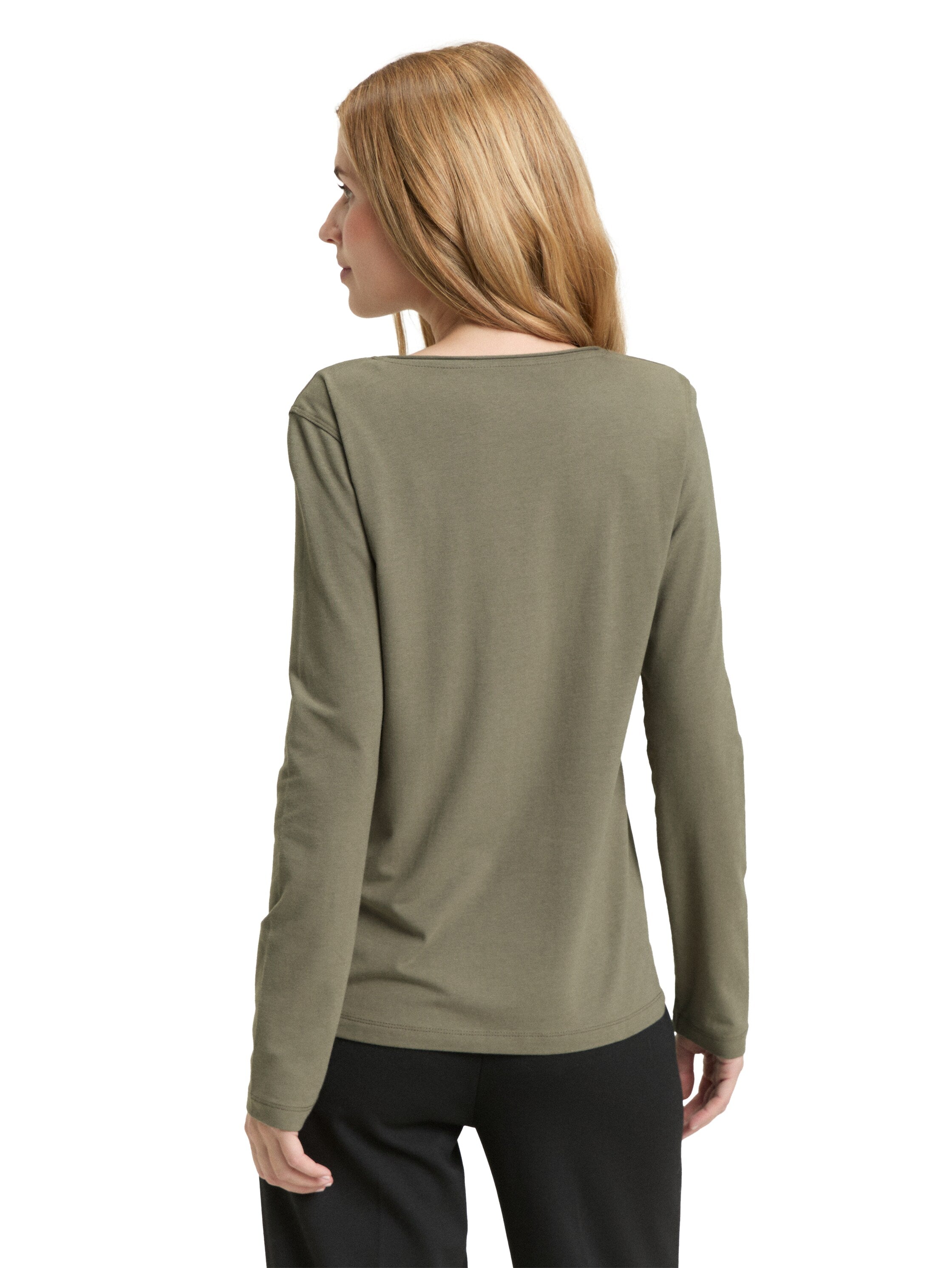 Tom Tailor Cloudy Green Basic long-sleeved T-shirt