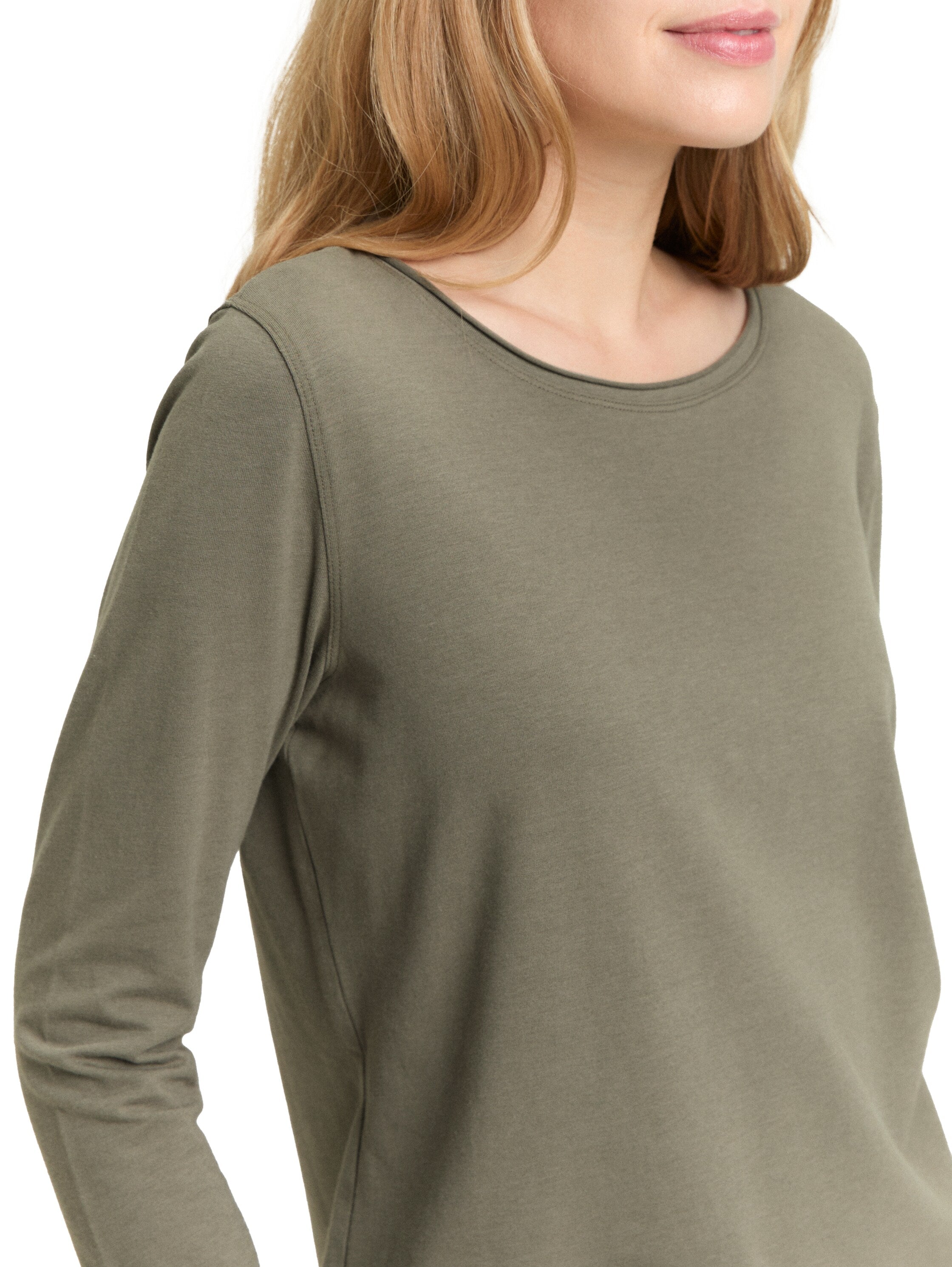 Tom Tailor Cloudy Green Basic long-sleeved T-shirt