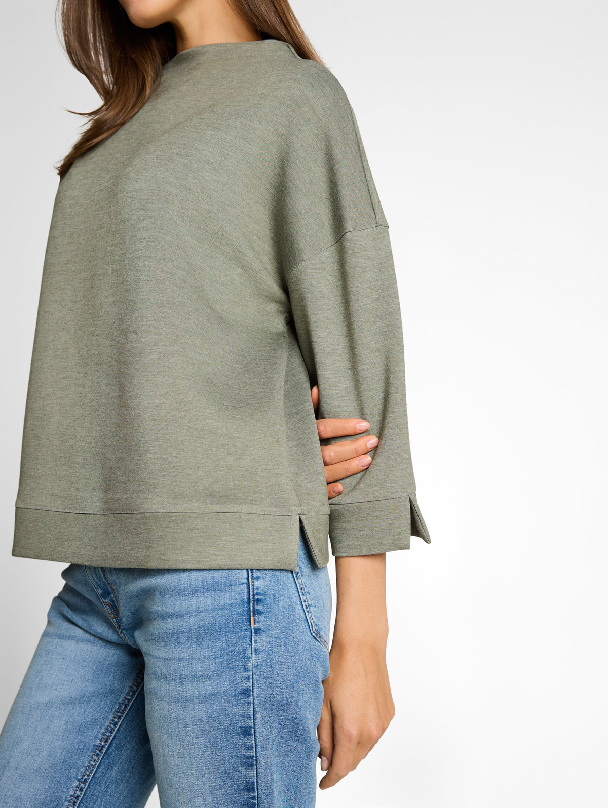 Tom Tailor Regular Fit&nbsp;&nbsp;Cloudy Green Melange High Neck Sweater&nbsp;