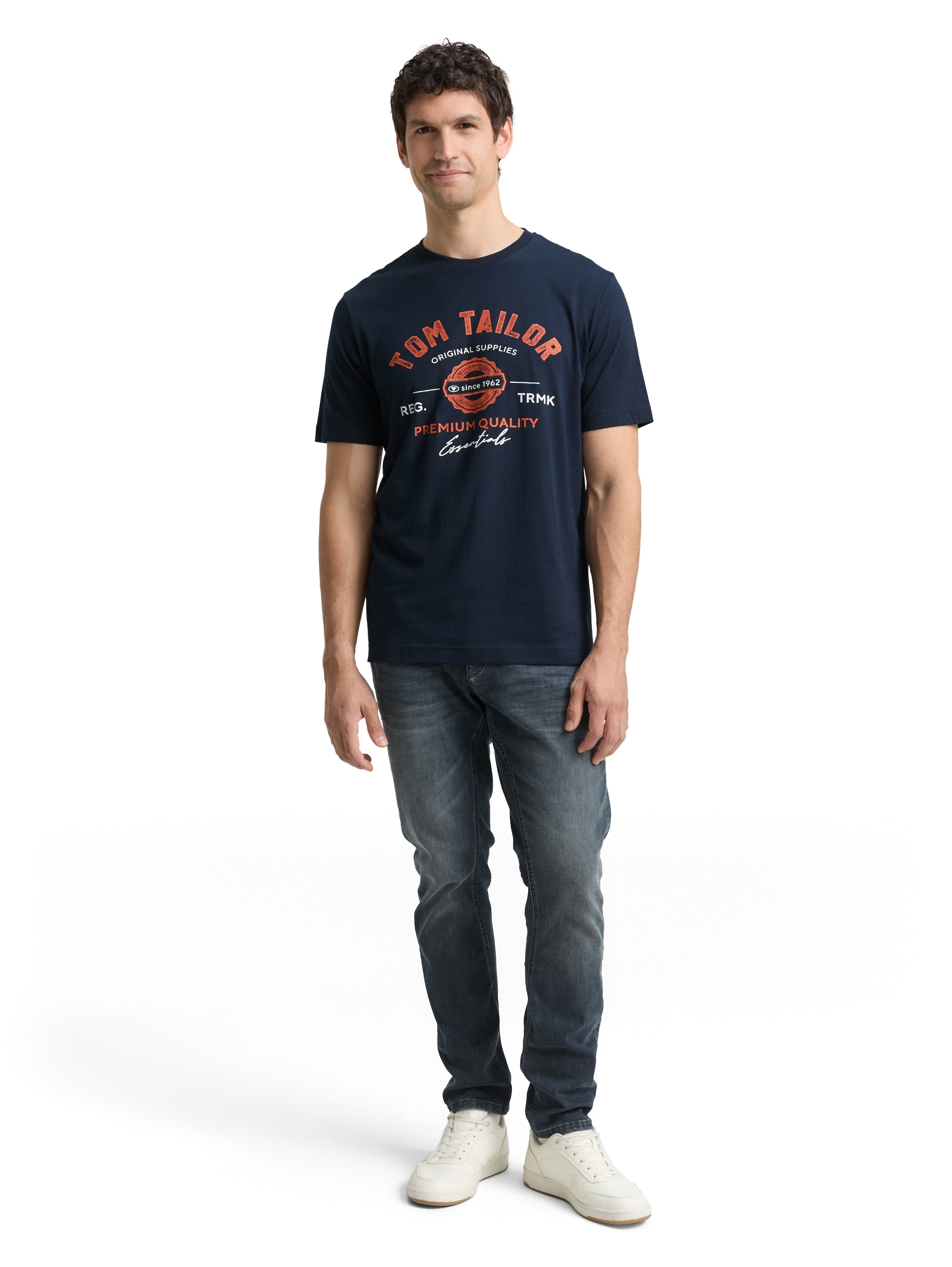 Tom Tailor Navy T-Shirt With Logo Print